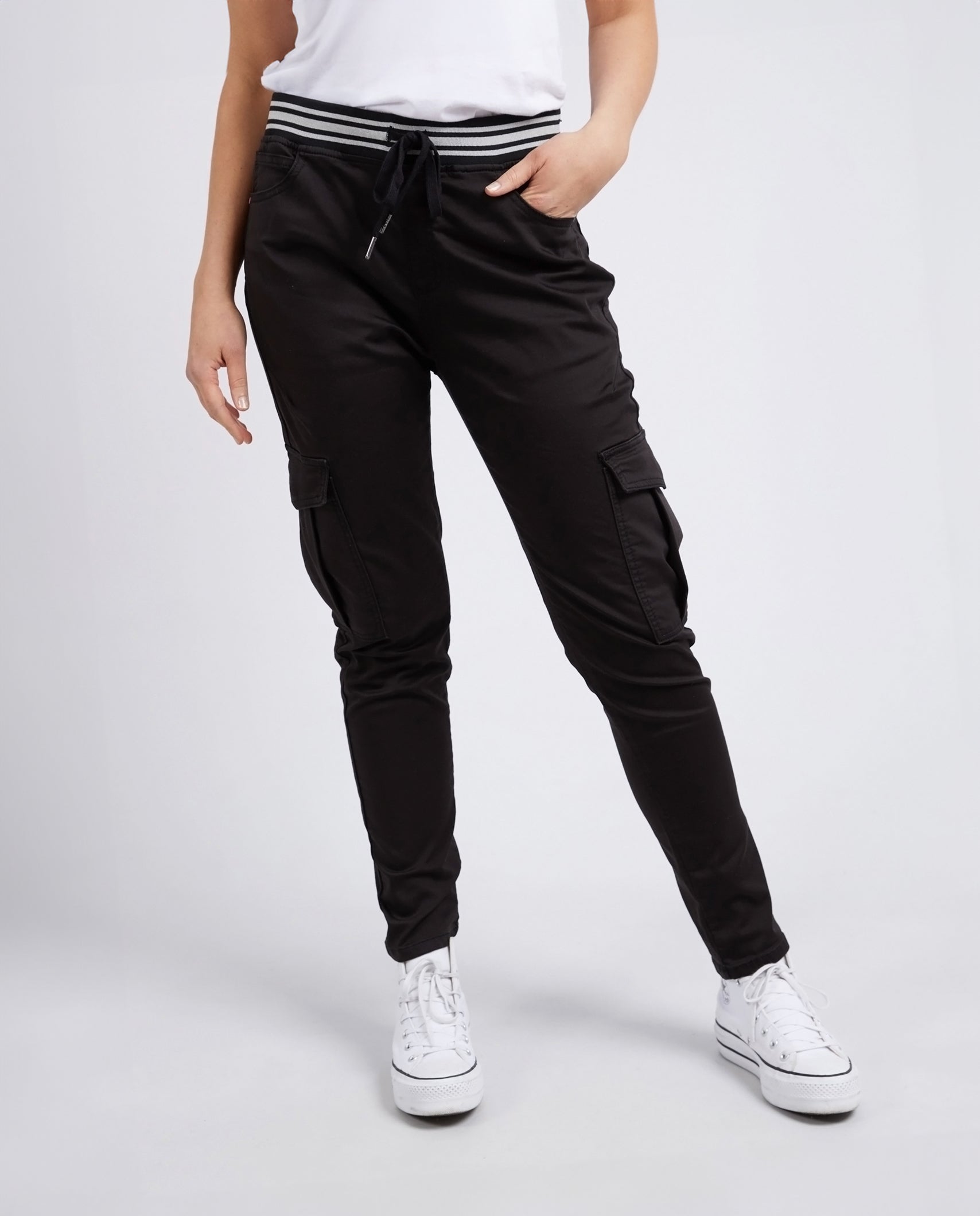 Black cargo joggers womens fashion