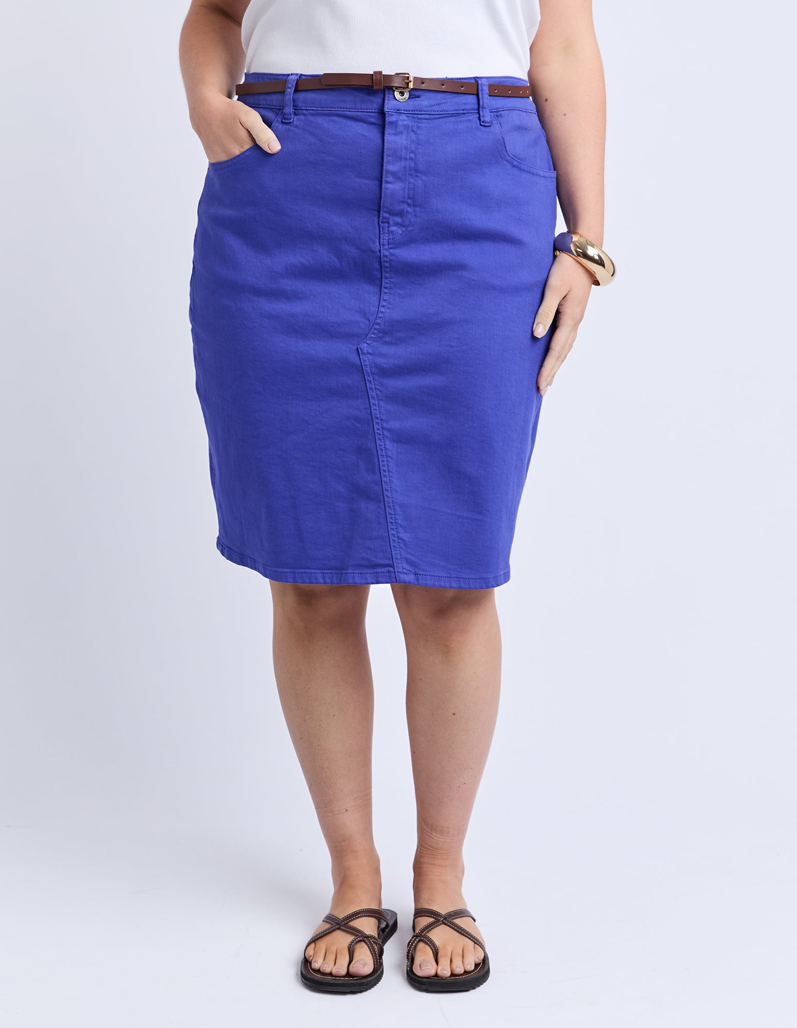 Belle Denim Skirt Ocean Blue