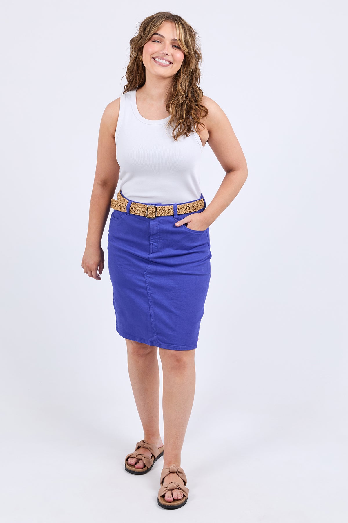 Belle Denim Skirt Ocean Blue