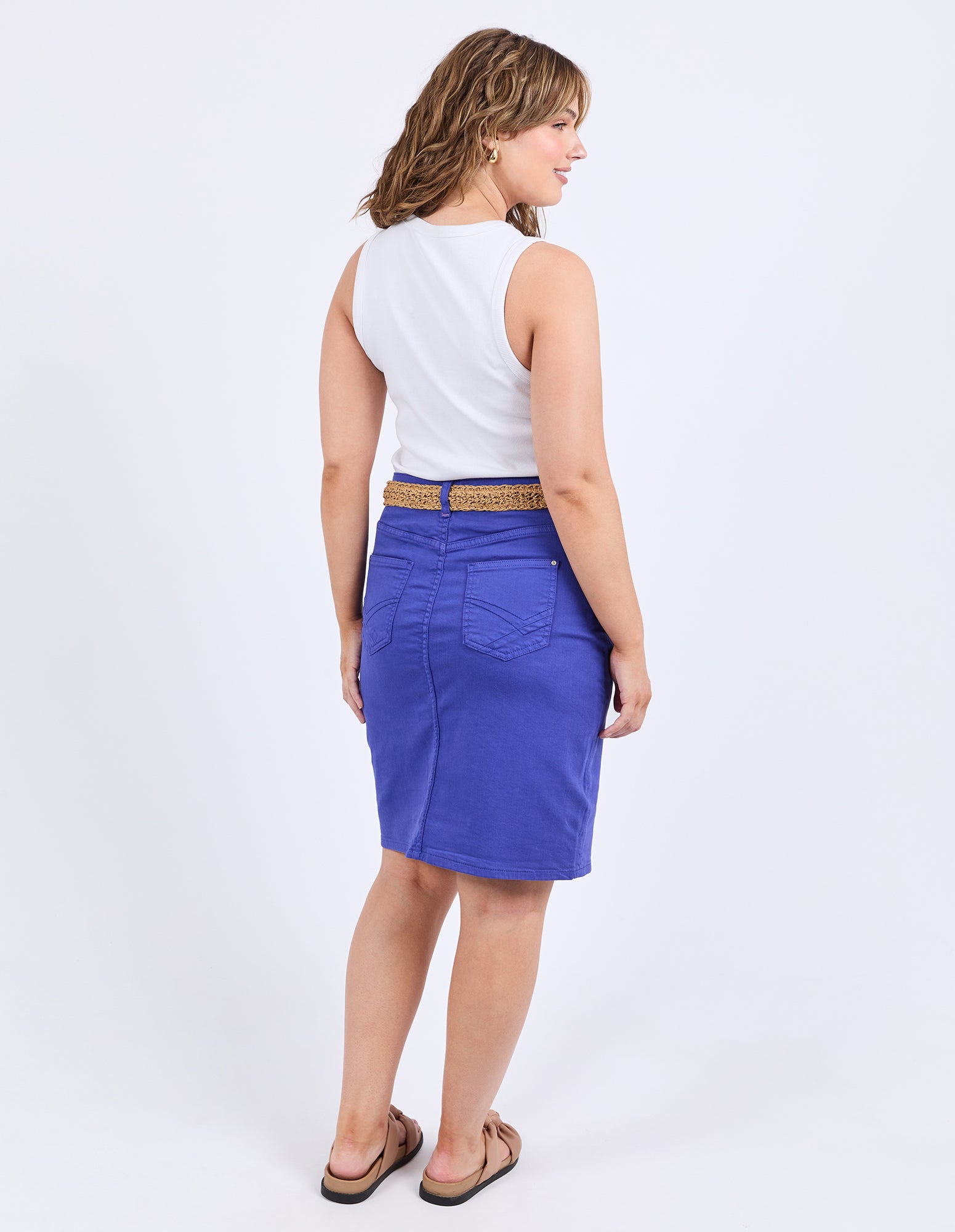 Belle Denim Skirt Ocean Blue