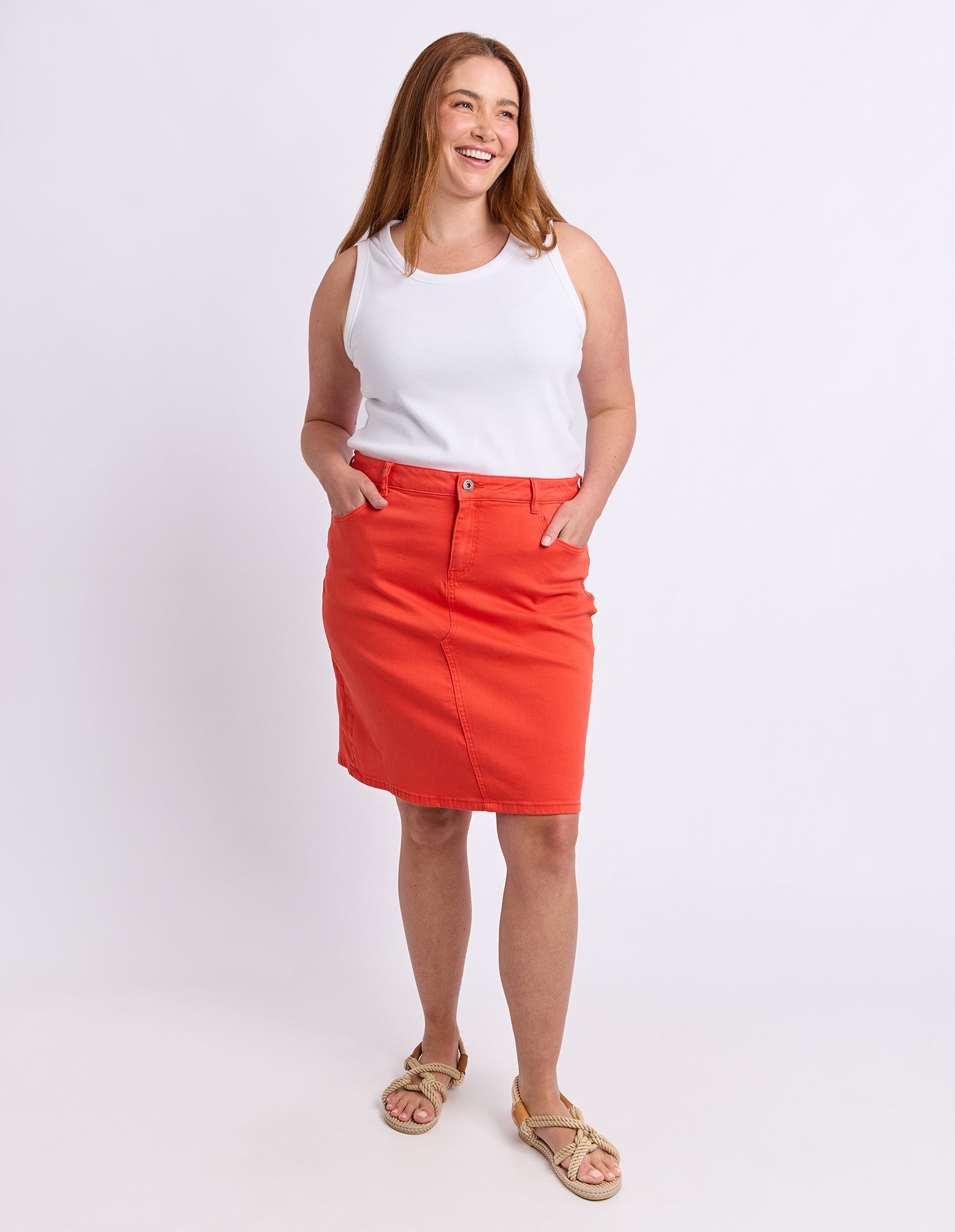 Belle Denim Skirt Tangello