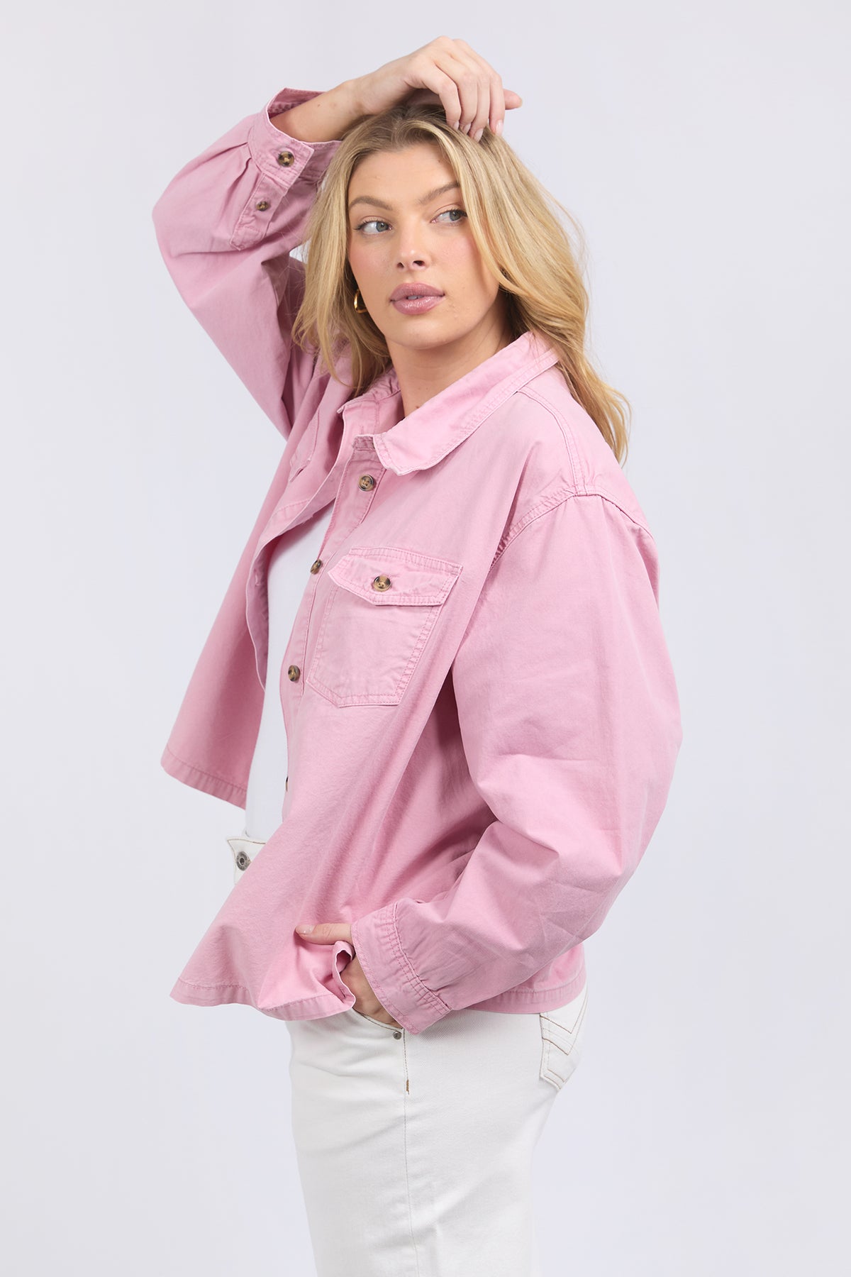 Lucy Denim Jacket Soft Pink