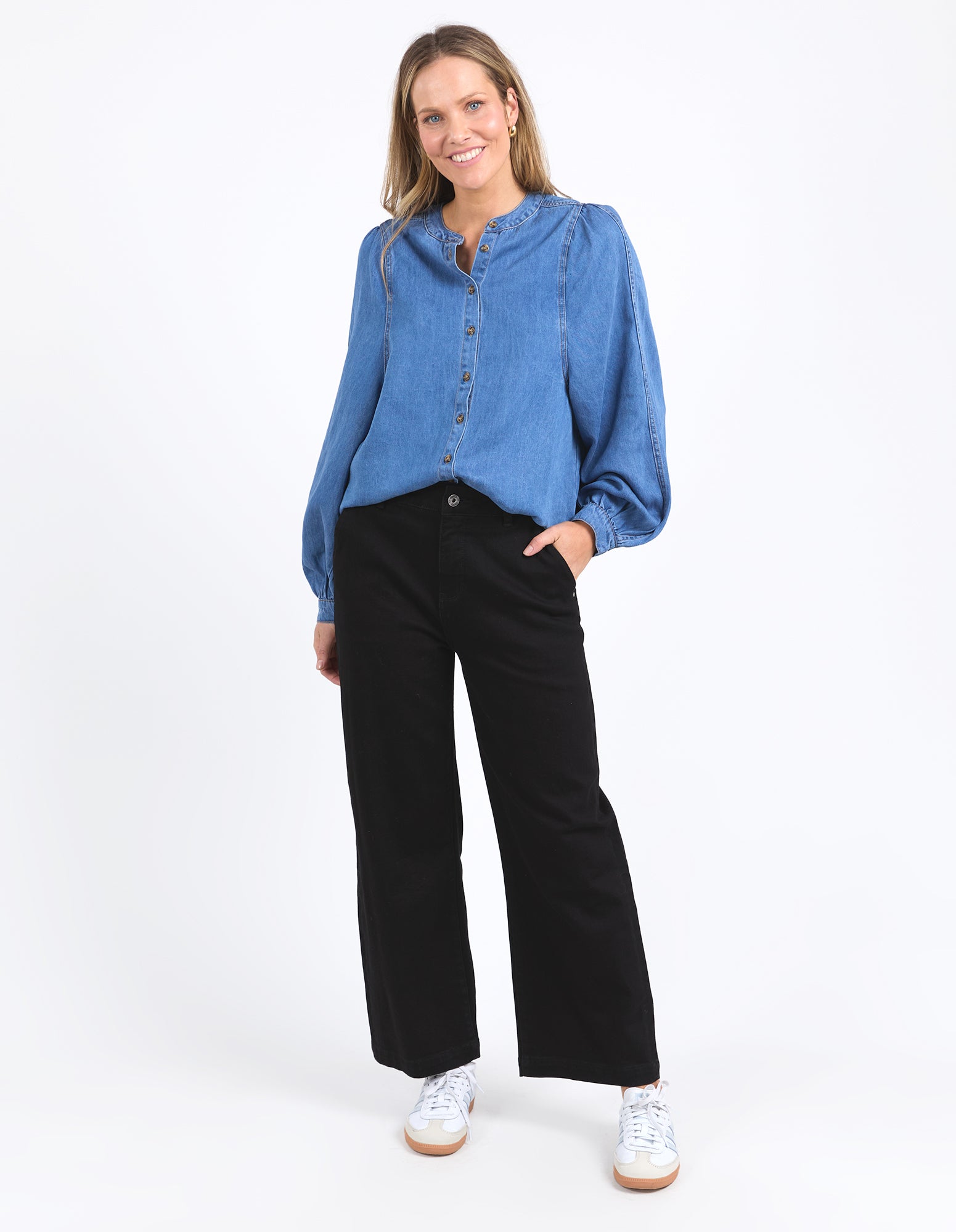 Brooke Denim Shirt Mid Blue Denim