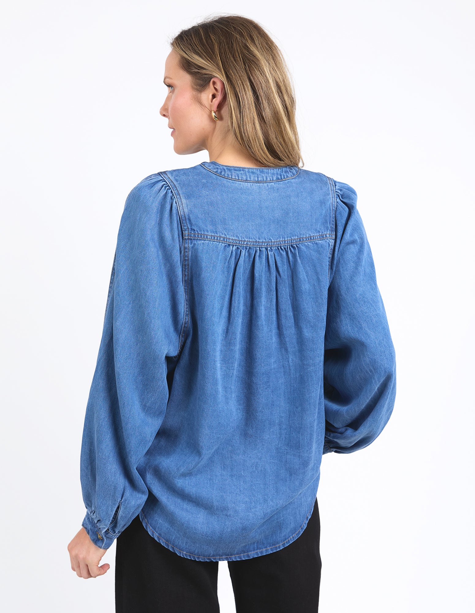 Brooke Denim Shirt Mid Blue Denim