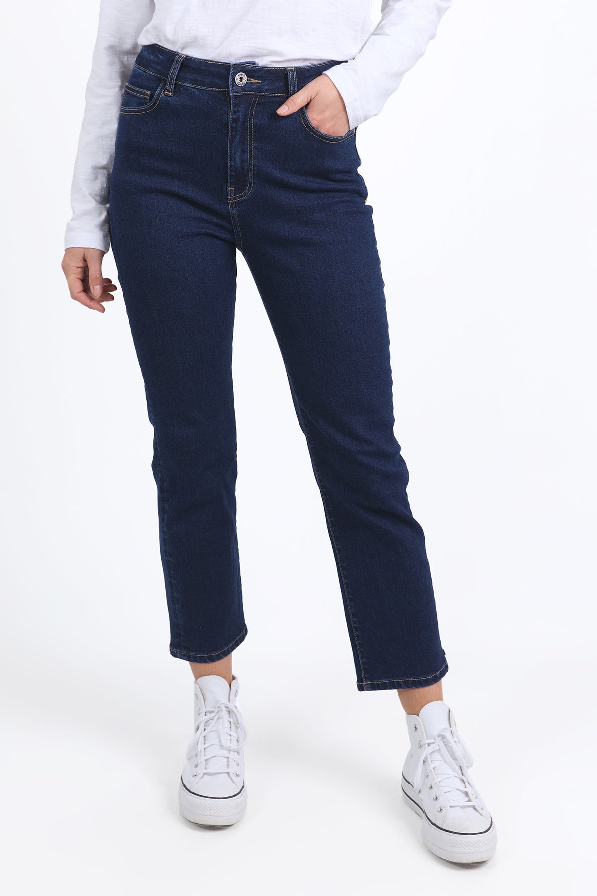 Ada Straight Leg Jean Dark Blue Wash