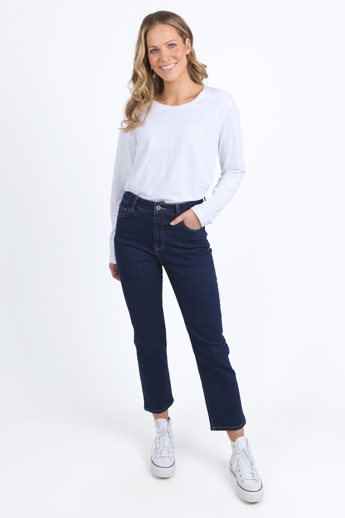 Ada Straight Leg Jean Dark Blue Wash