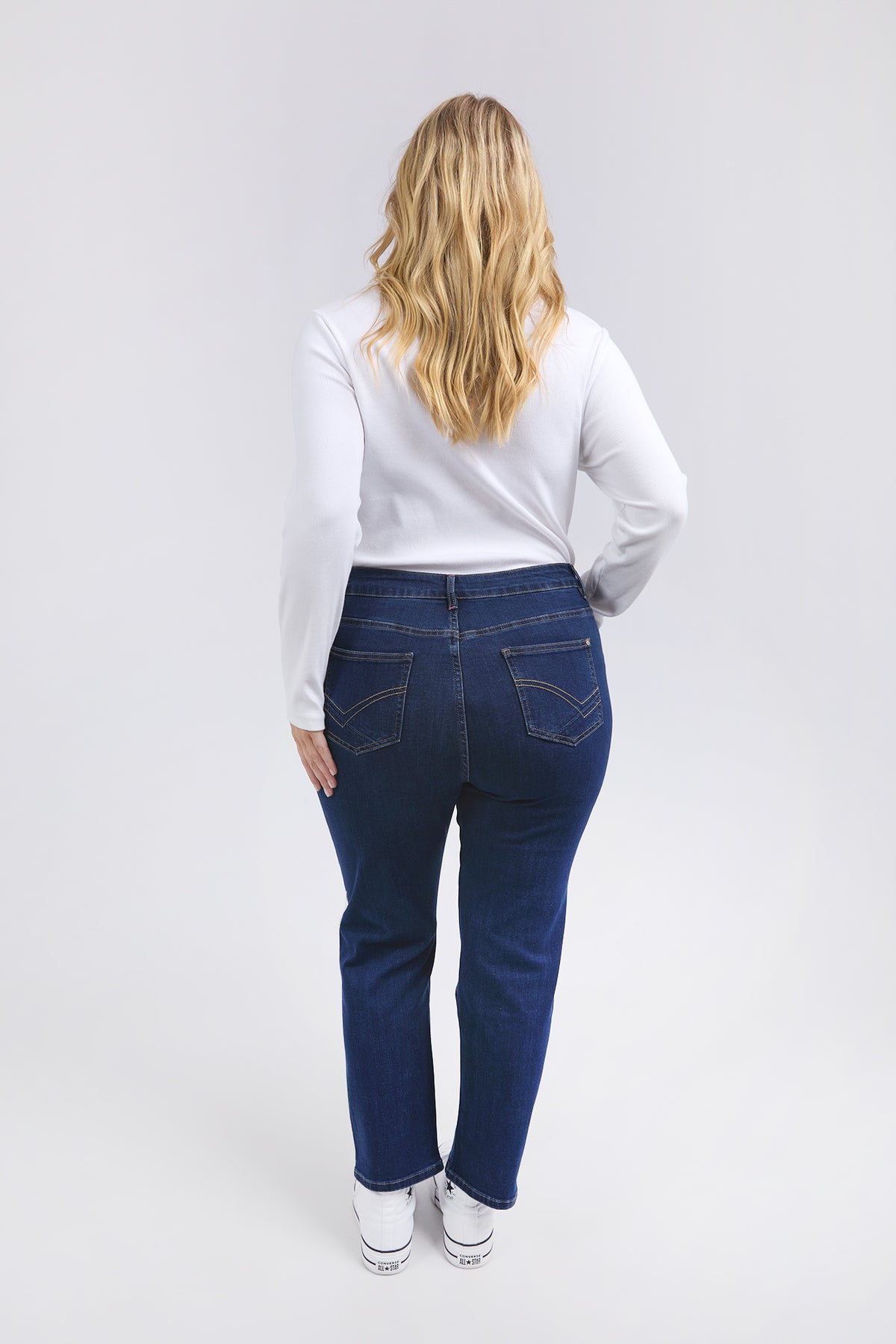 Ada Straight Leg Jean Dark Blue Wash