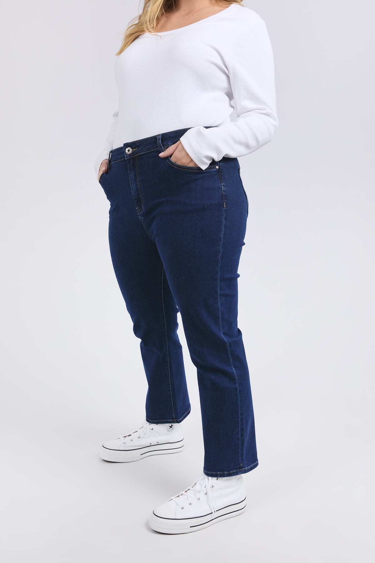 Ada Straight Leg Jean Dark Blue Wash