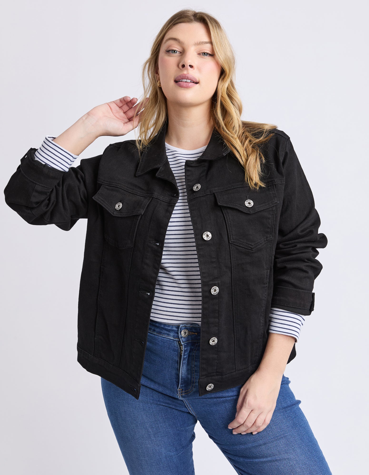 Angie Denim Jacket Black