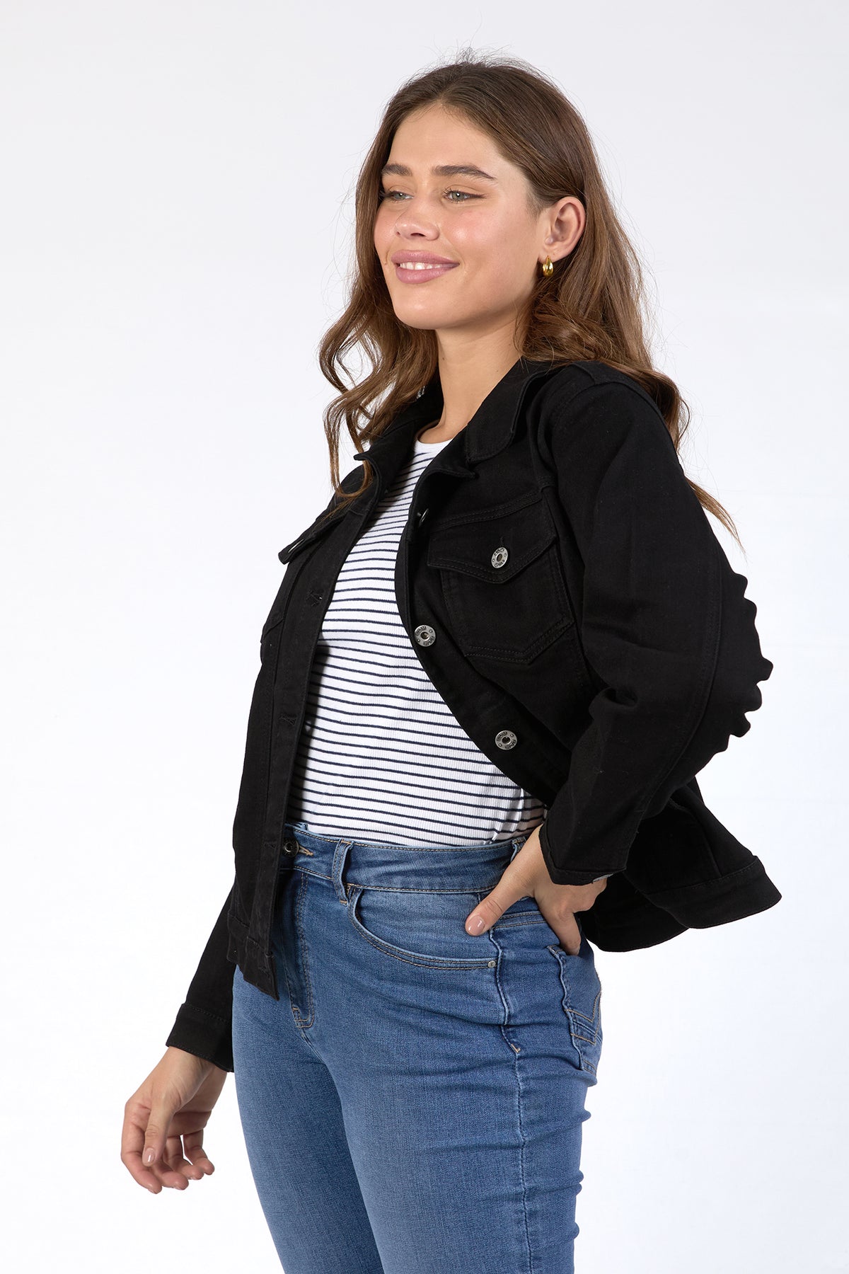 Angie Denim Jacket Black