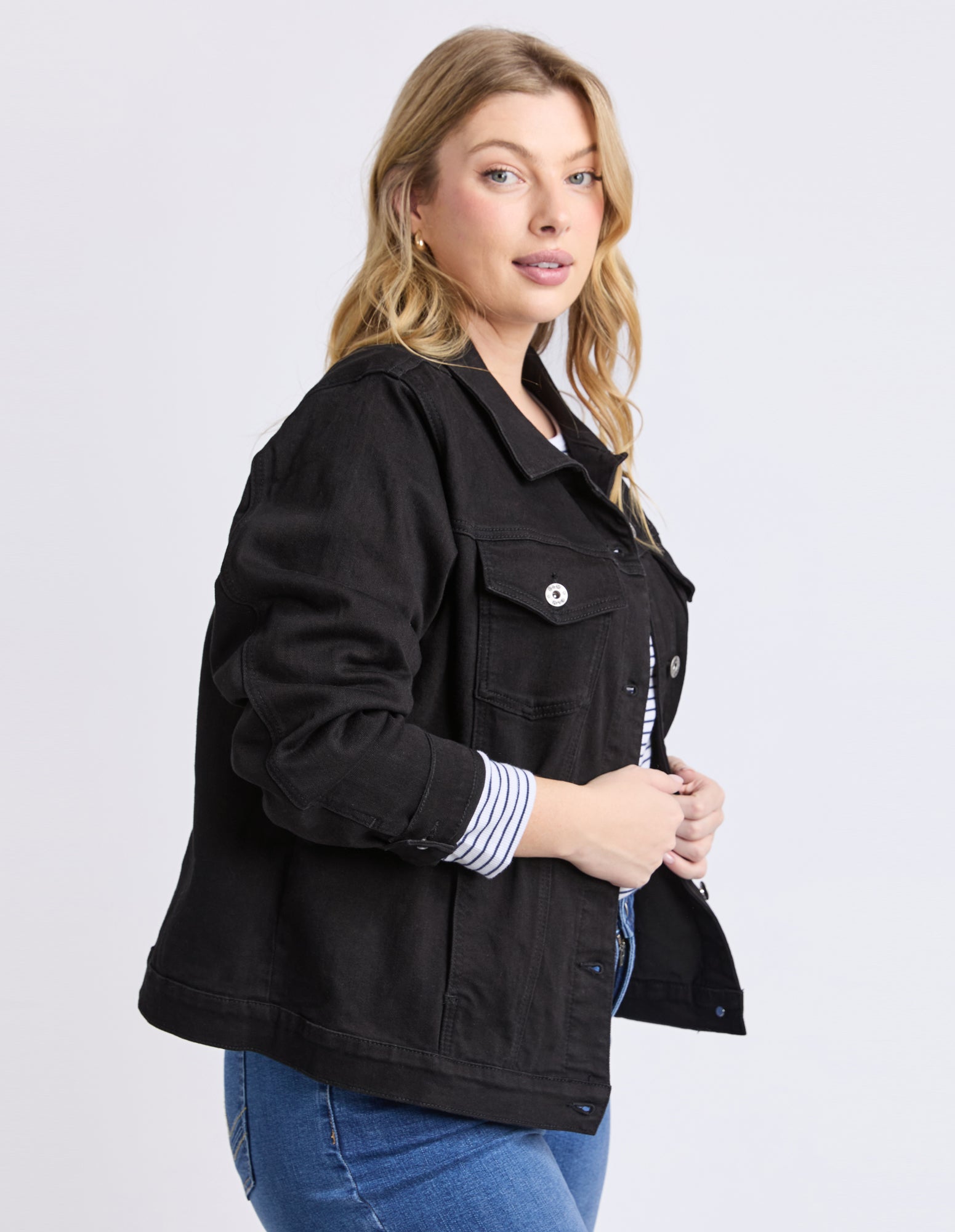 Angie Denim Jacket Black