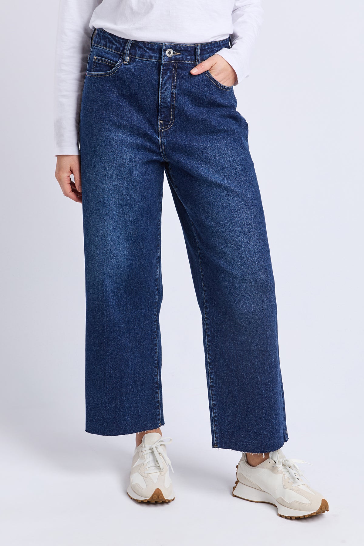 Sylvie Wide Leg Jean Dark Blue Wash