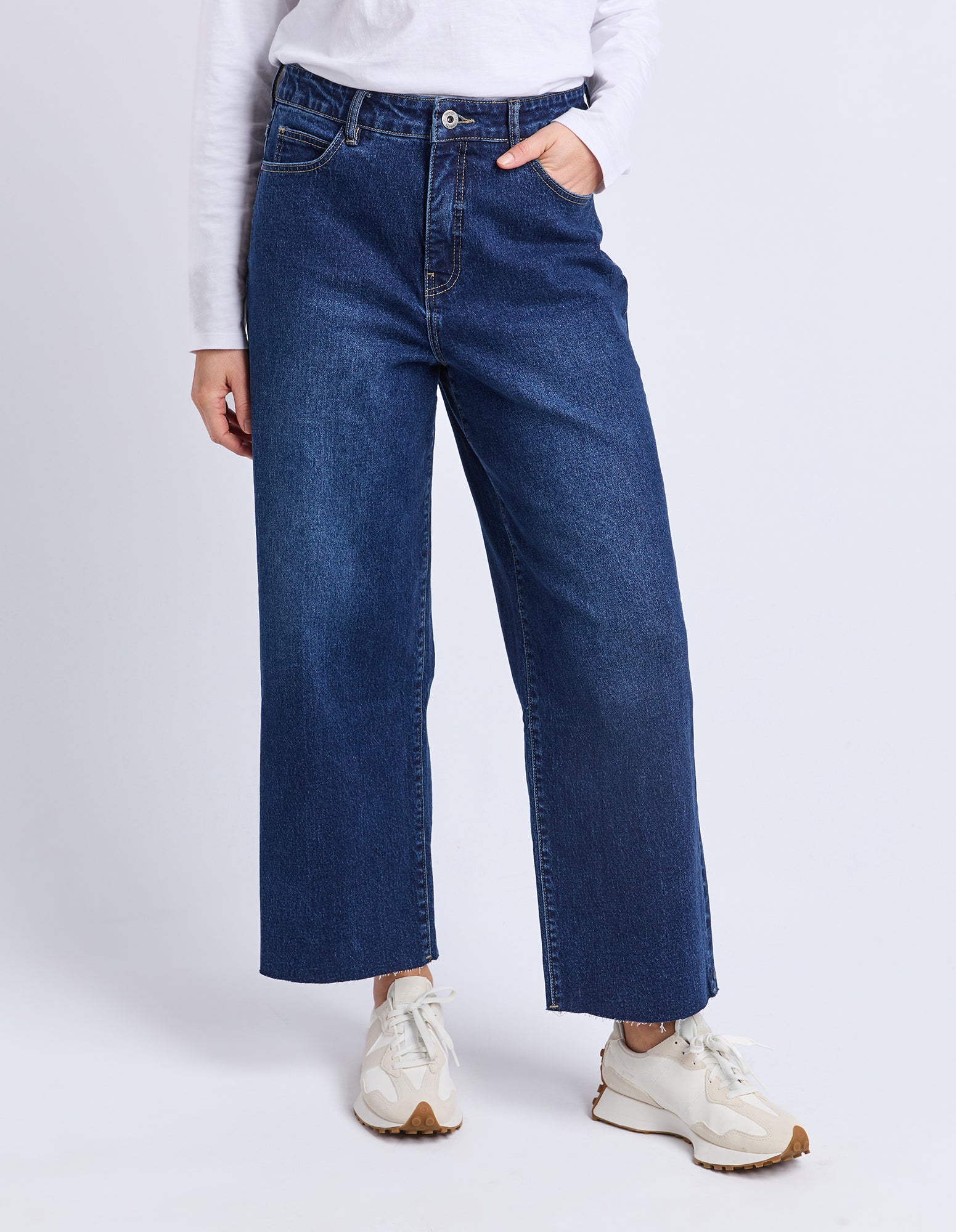 Sylvie Wide Leg Jean Dark Blue Wash