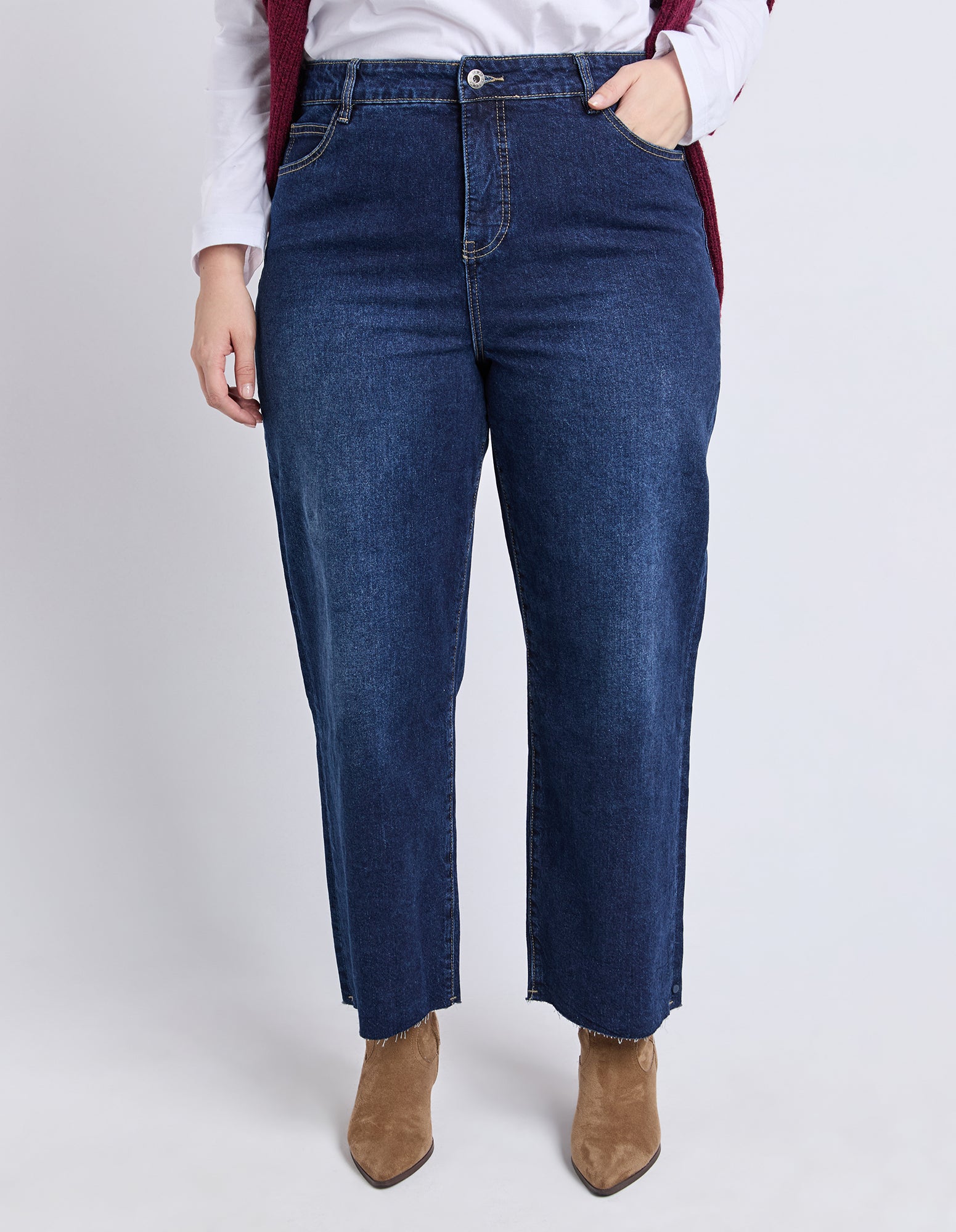 Sylvie Wide Leg Jean Dark Blue Wash