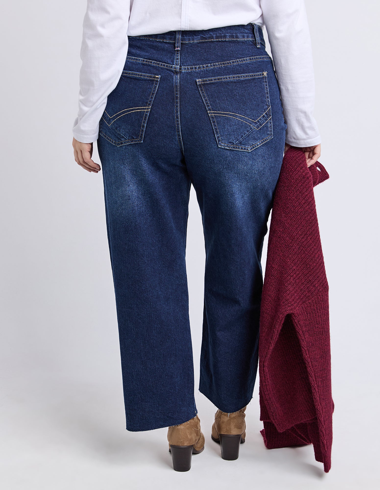 Sylvie Wide Leg Jean Dark Blue Wash