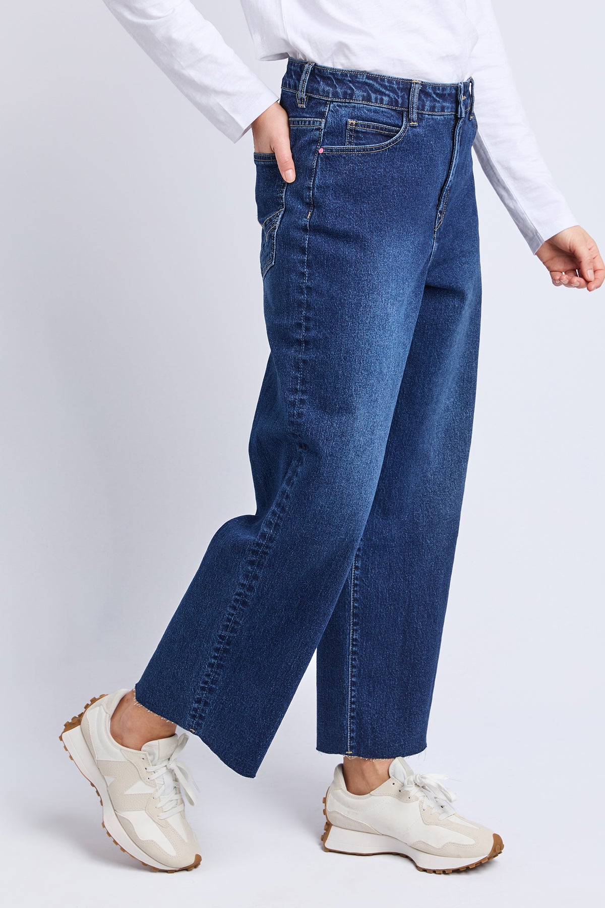 Sylvie Wide Leg Jean Dark Blue Wash