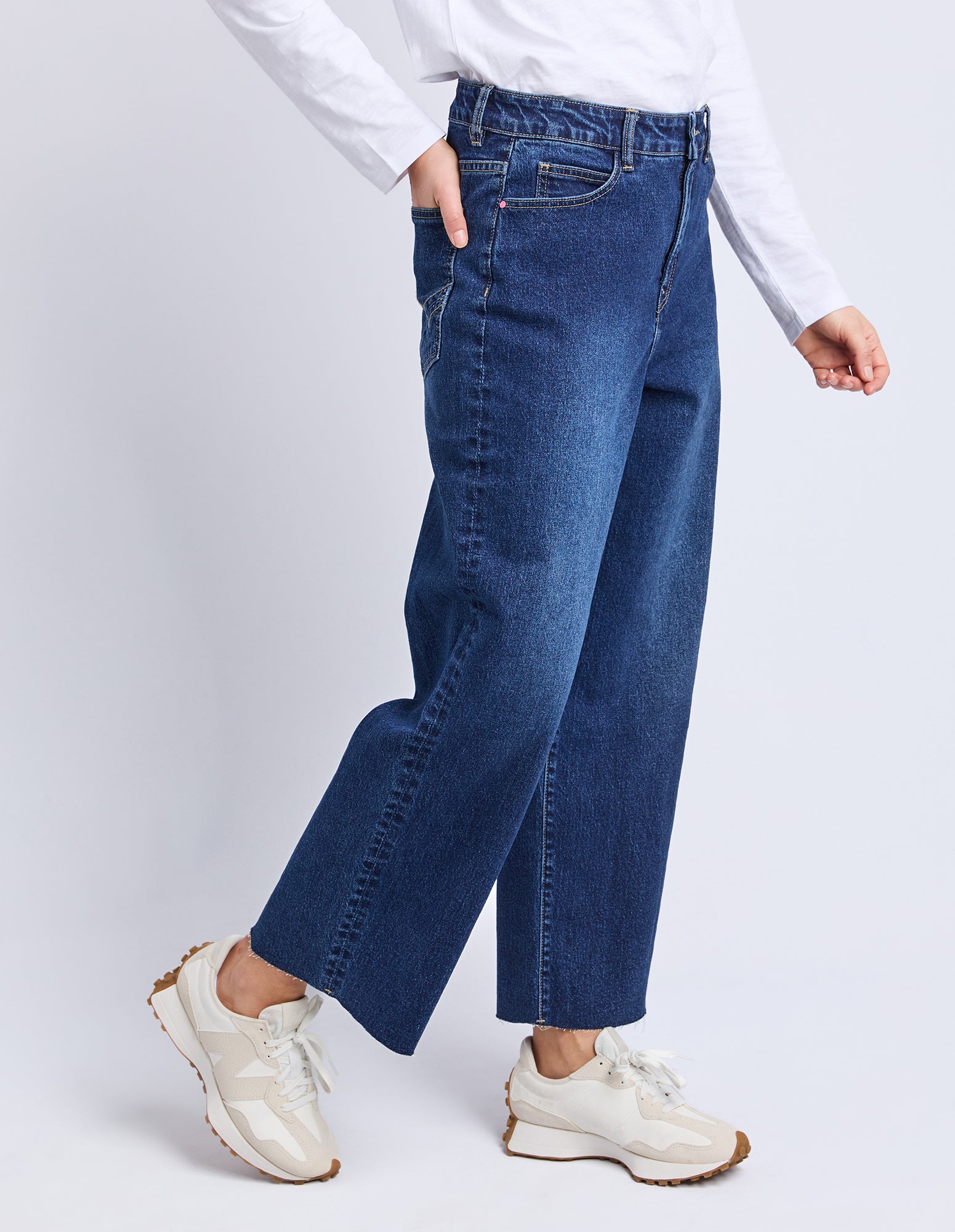 Sylvie Wide Leg Jean Dark Blue Wash