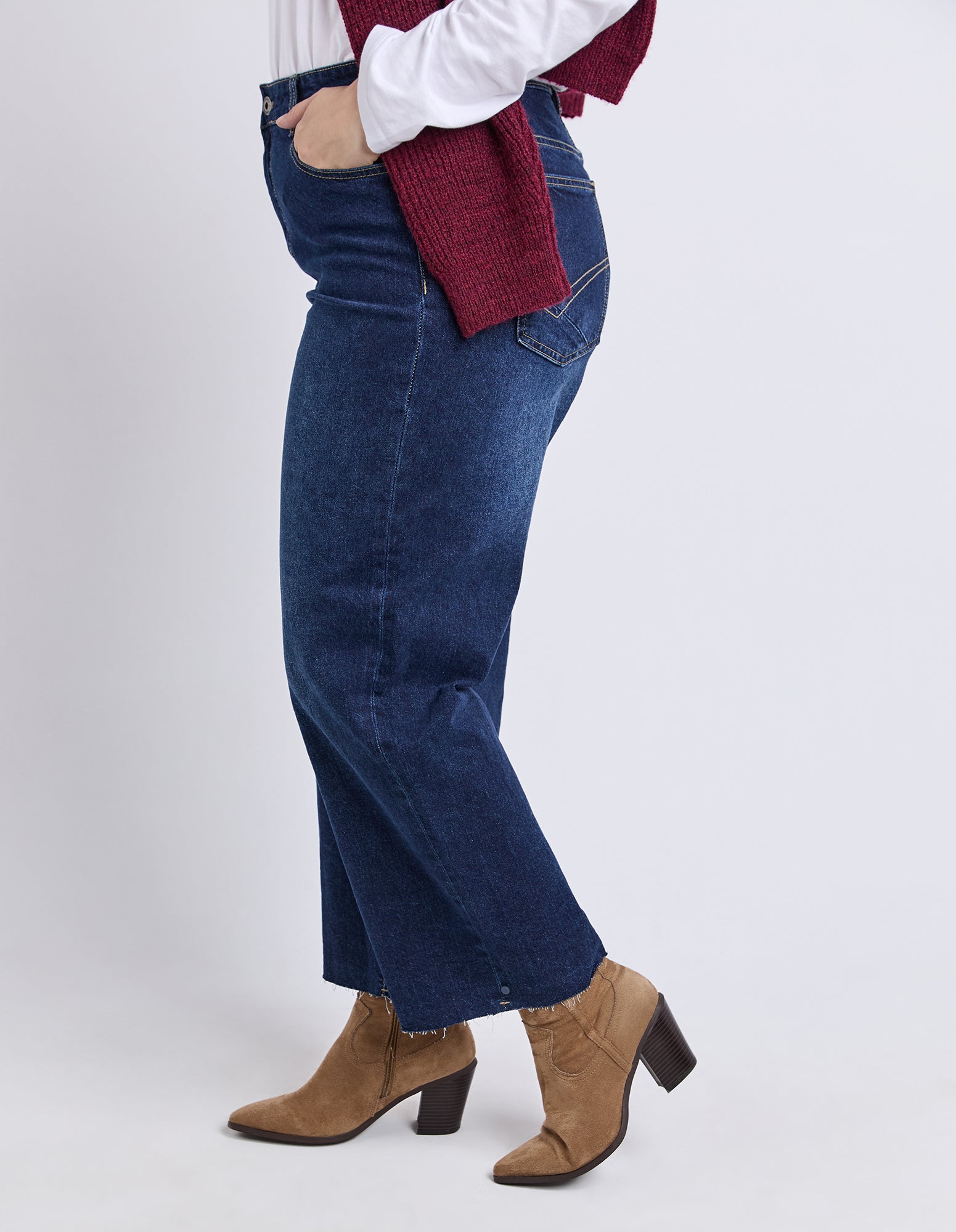 Sylvie Wide Leg Jean Dark Blue Wash