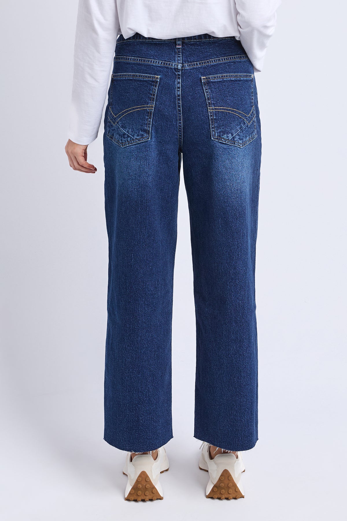 Sylvie Wide Leg Jean Dark Blue Wash