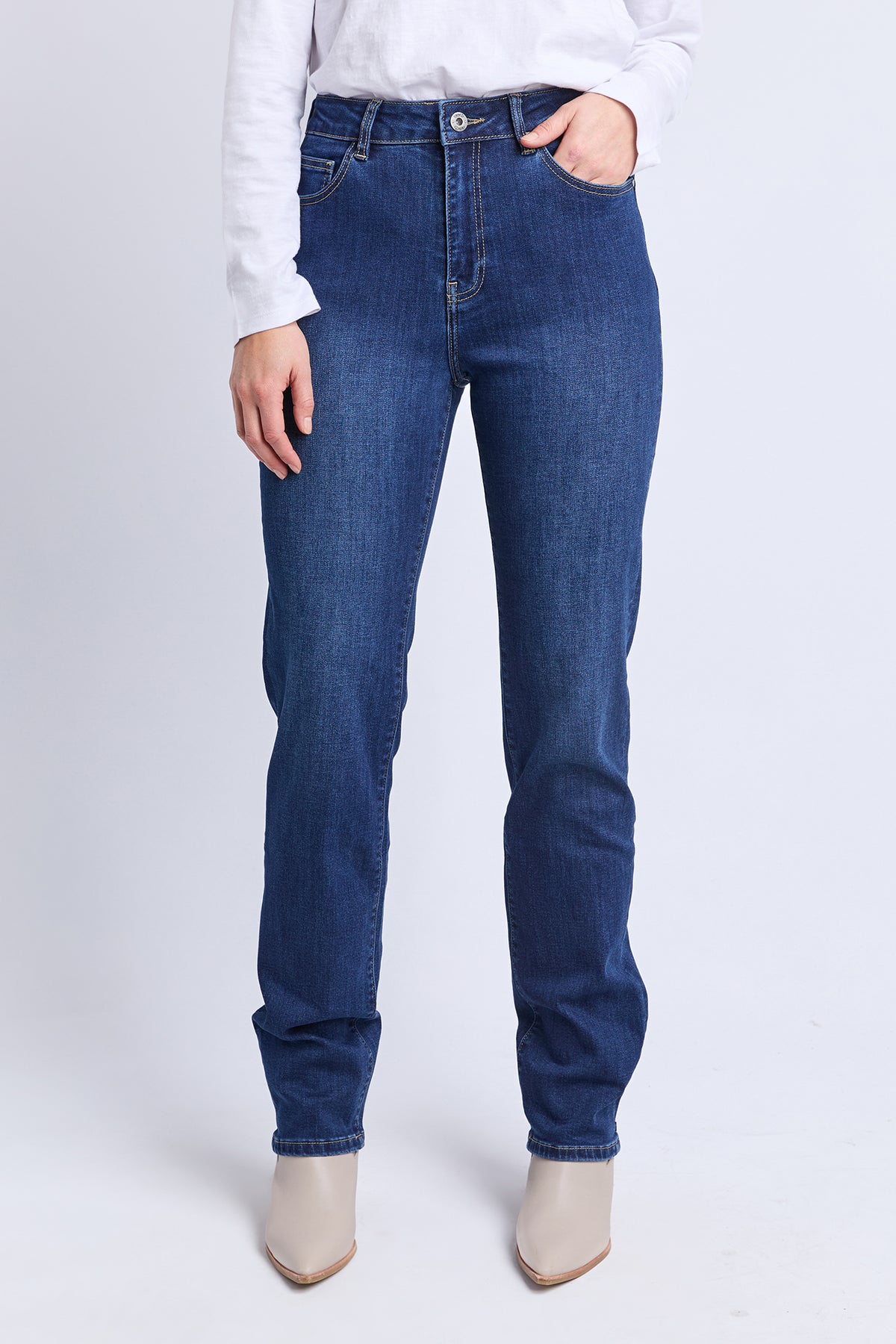 Ada Full Length Jean Dark Blue Wash