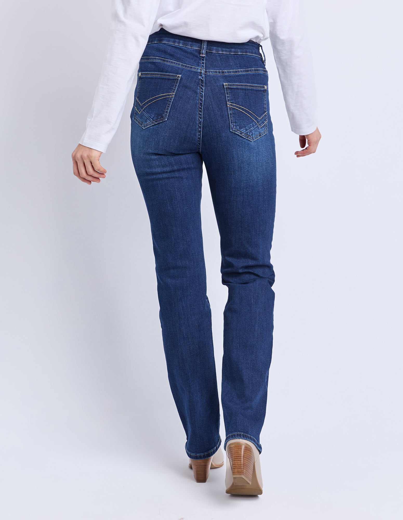 Ada Full Length Jean Dark Blue Wash