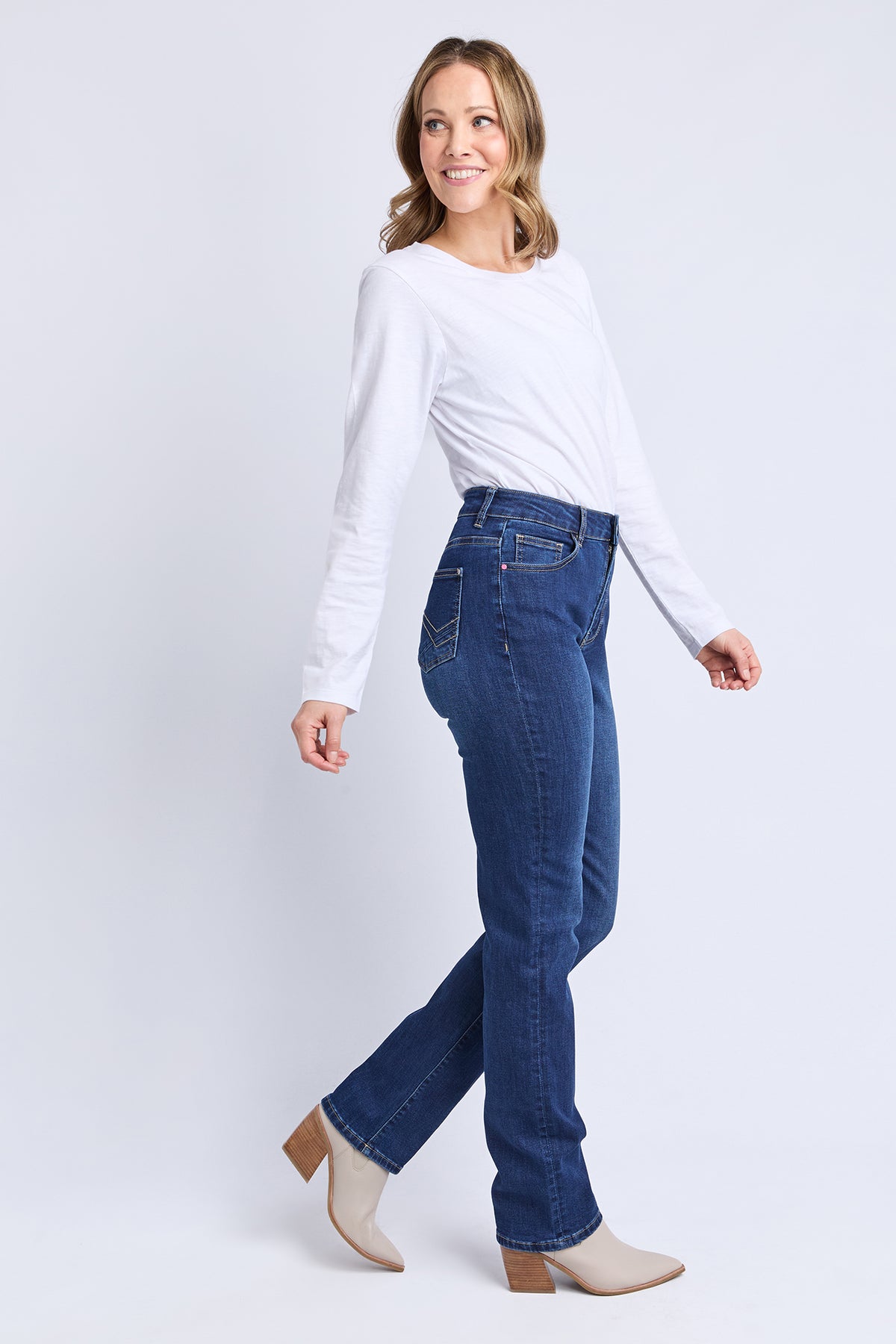 Ada Full Length Jean Dark Blue Wash