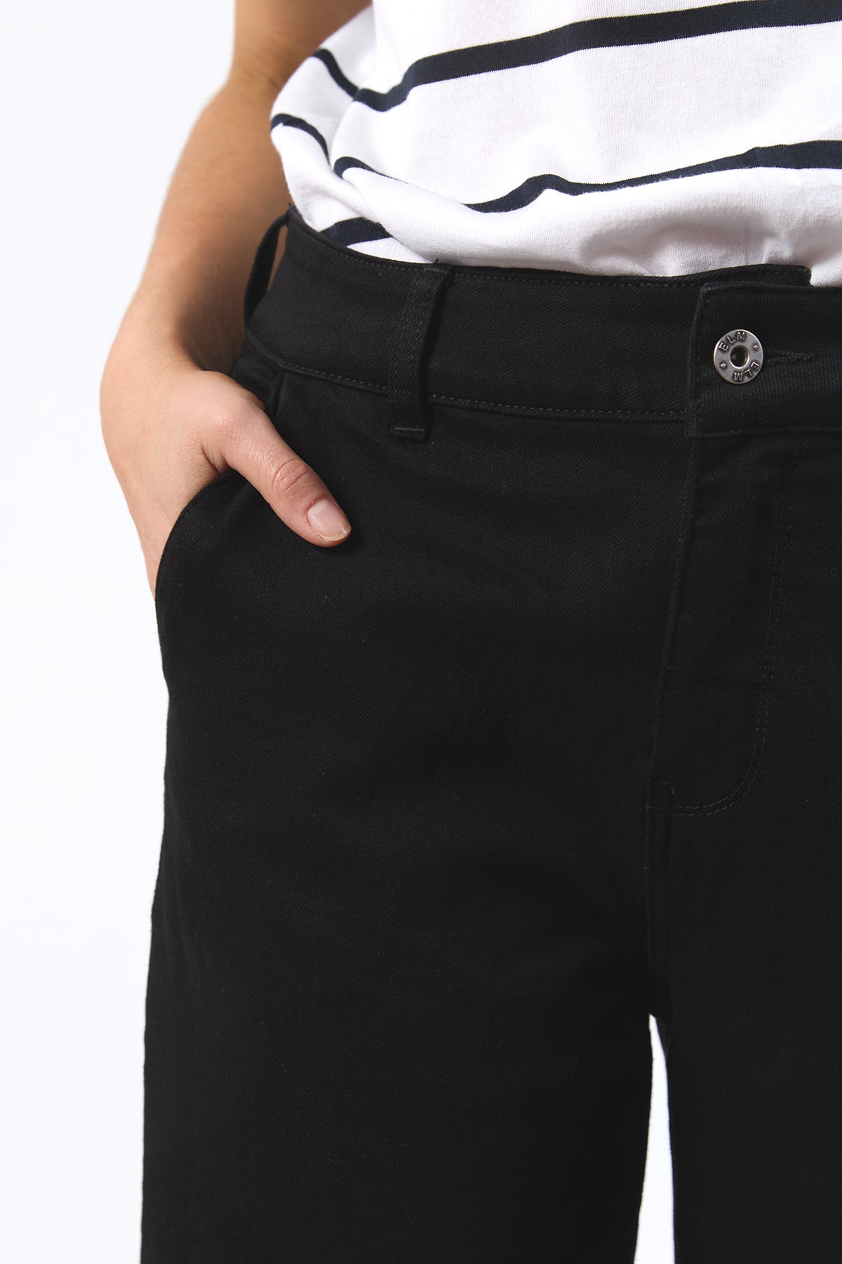 Sidney Cropped Wide Leg Jean Black