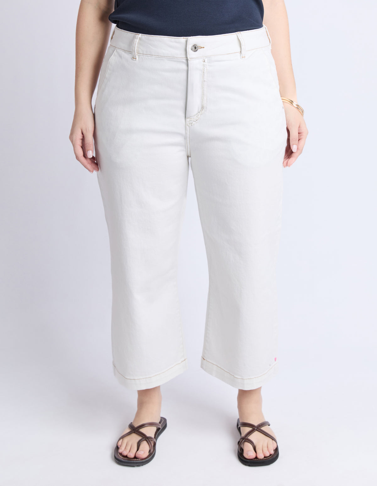 Sidney Cropped Wide Leg Jean Vintage White
