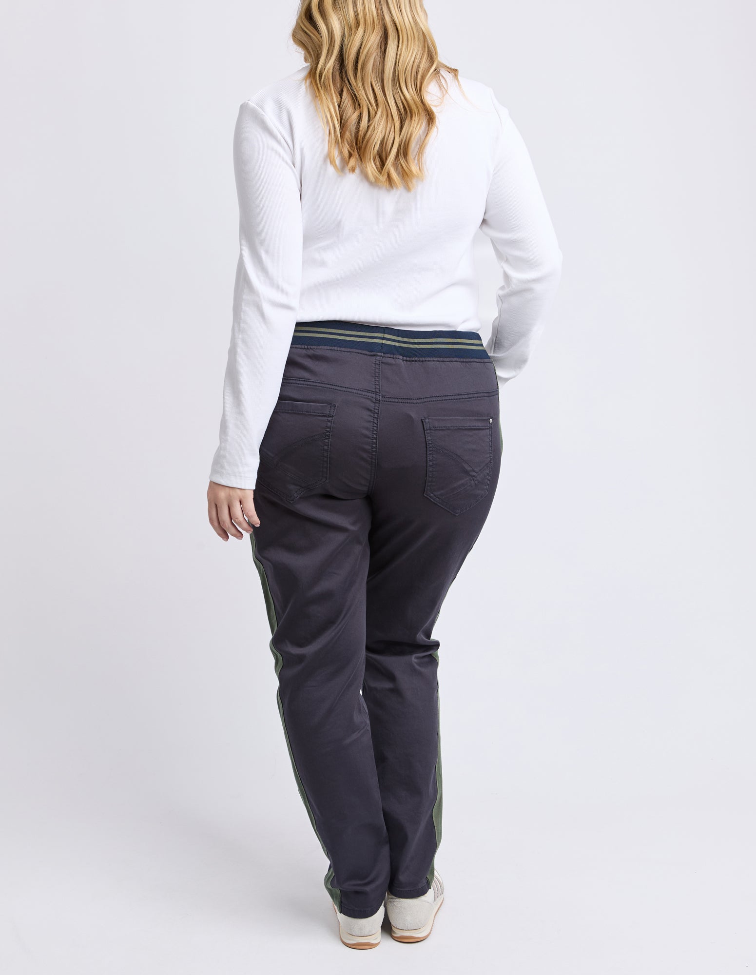 Margo Jogger With Side Tape Navy With Khaki Tape