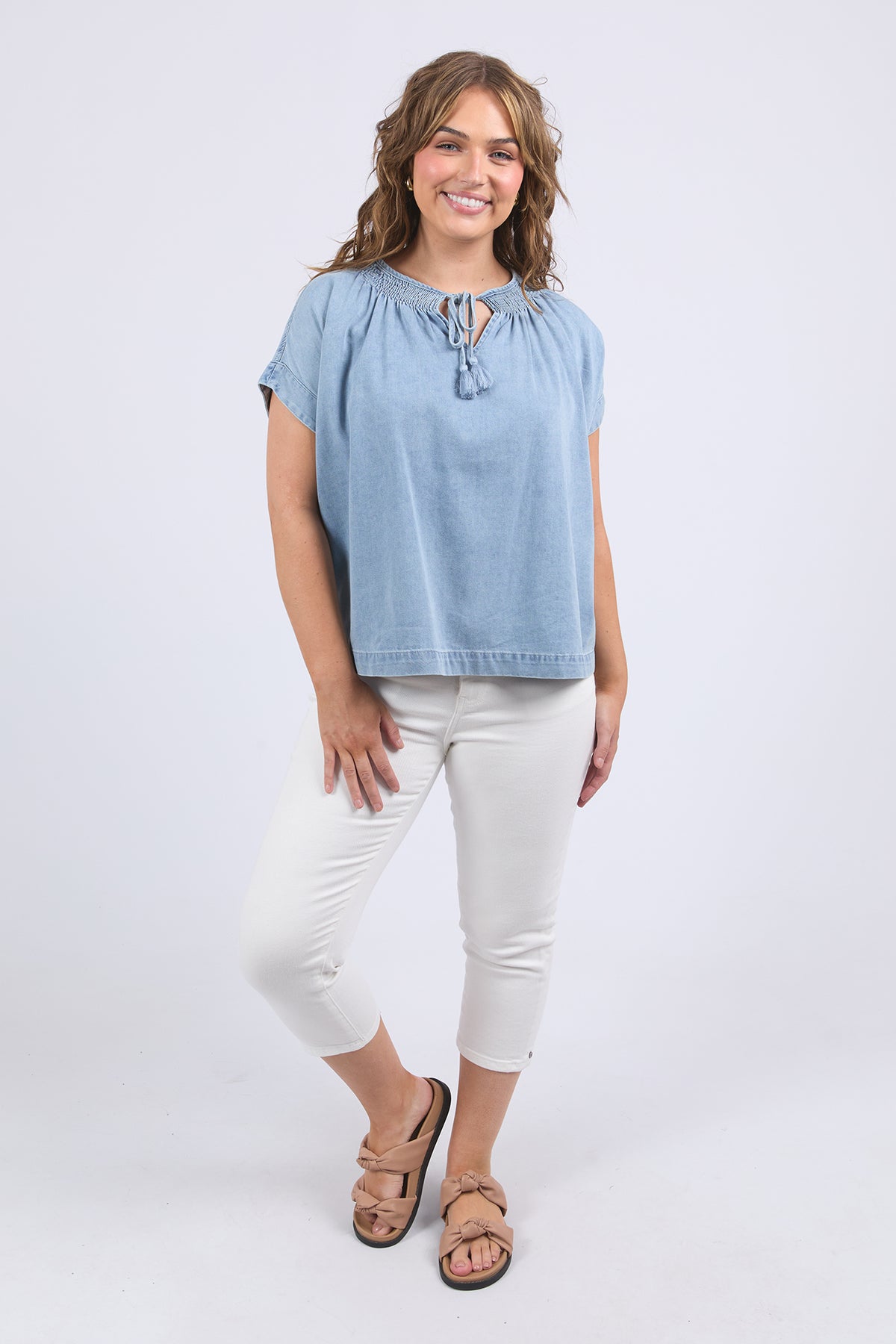 Ruth Denim Top Ligh Blue Wash