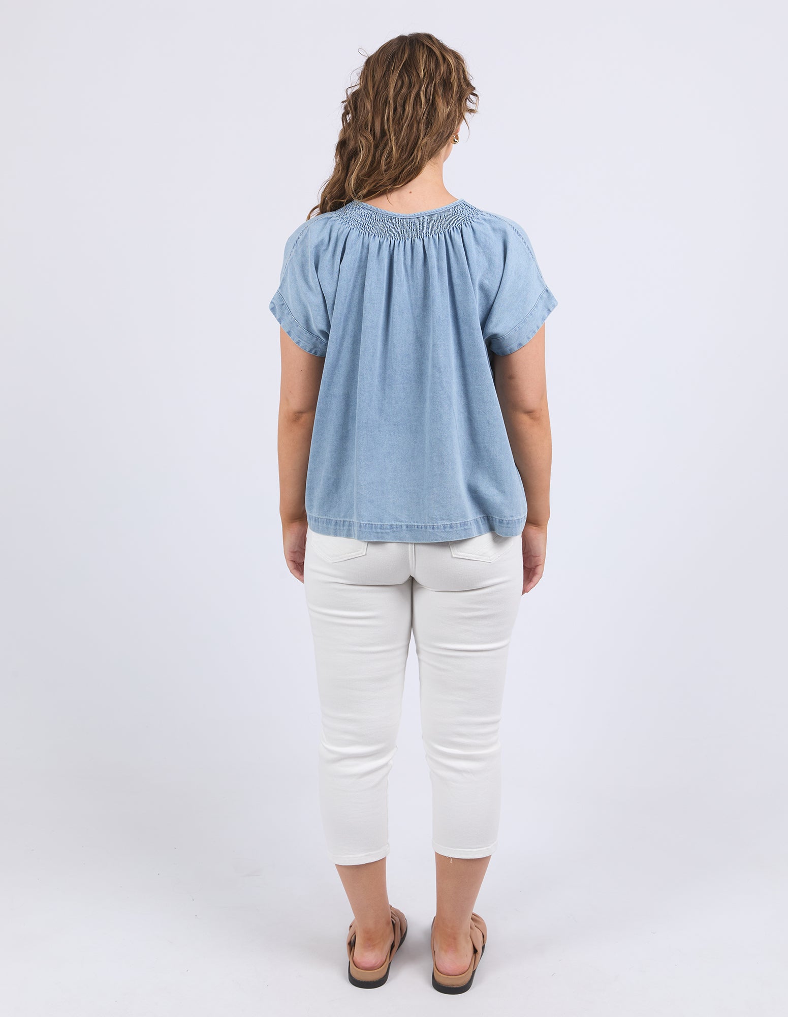 Ruth Denim Top Ligh Blue Wash