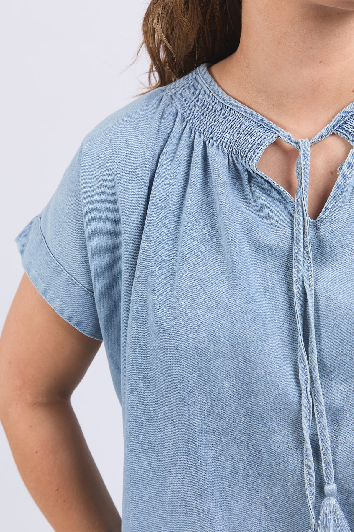 Ruth Denim Top Ligh Blue Wash