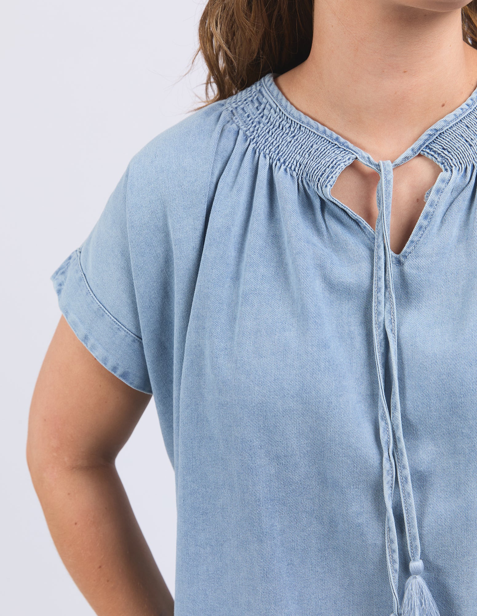 Ruth Denim Top Ligh Blue Wash
