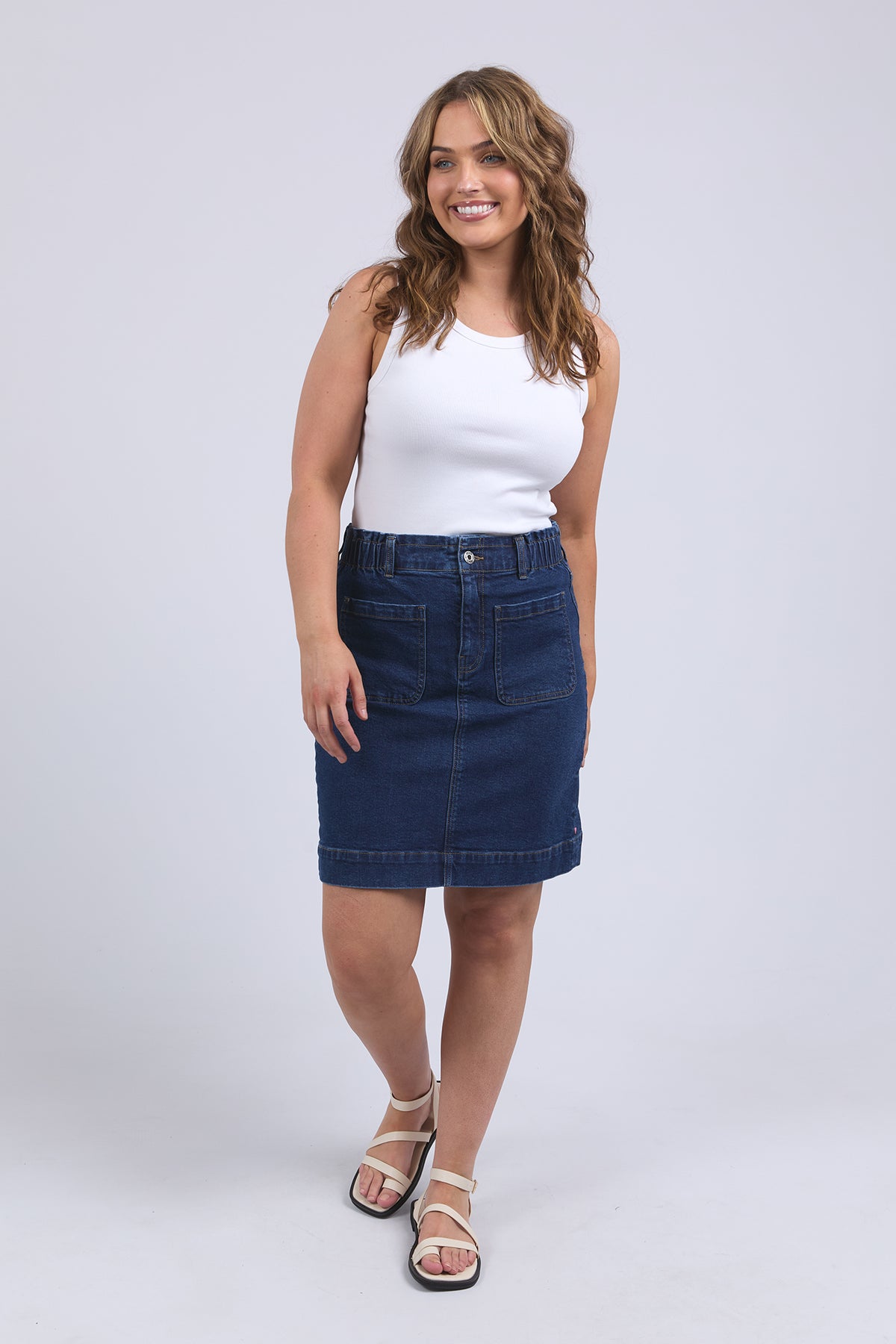 Lennox Denim Skirt Dark Blue Wash