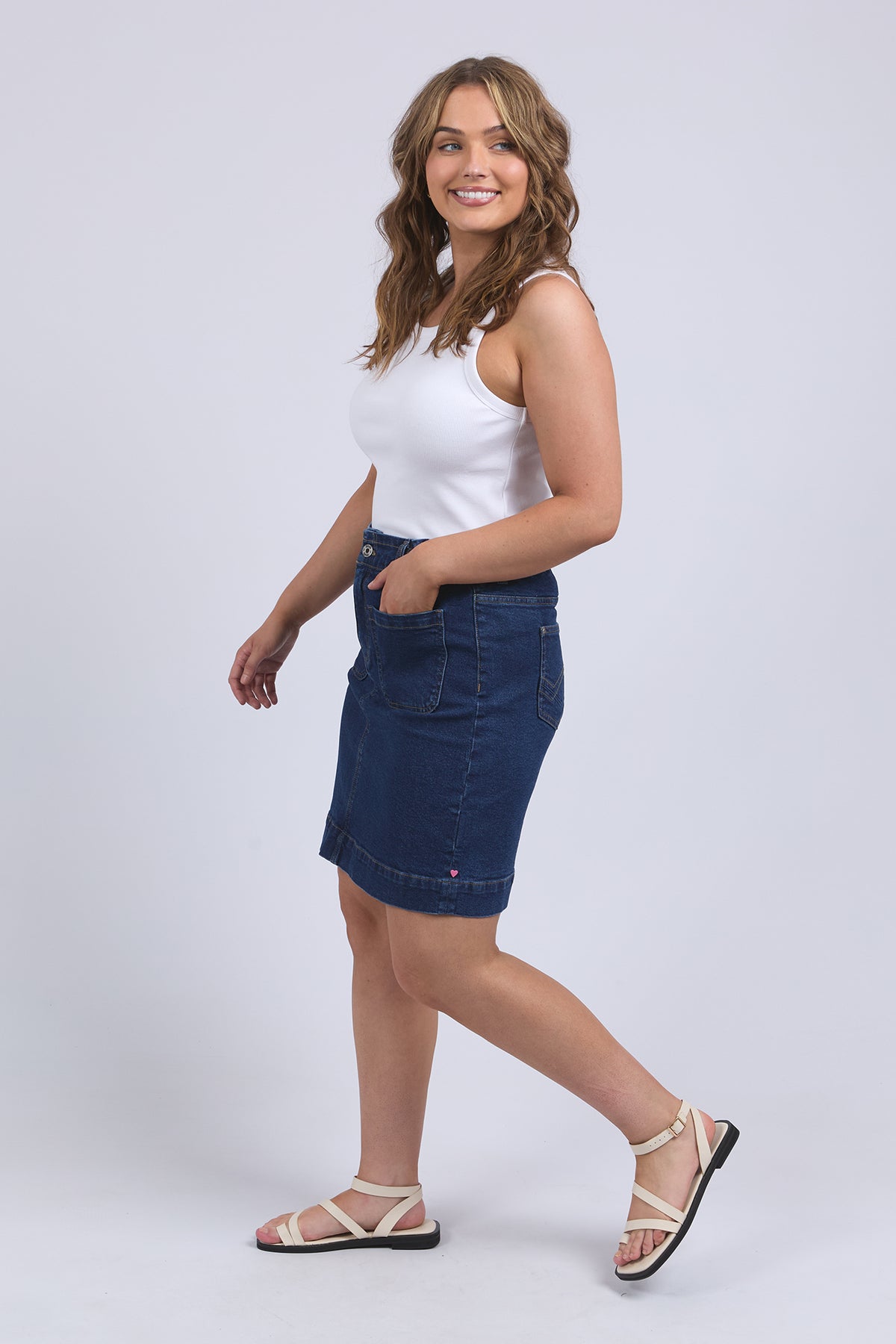 Lennox Denim Skirt Dark Blue Wash