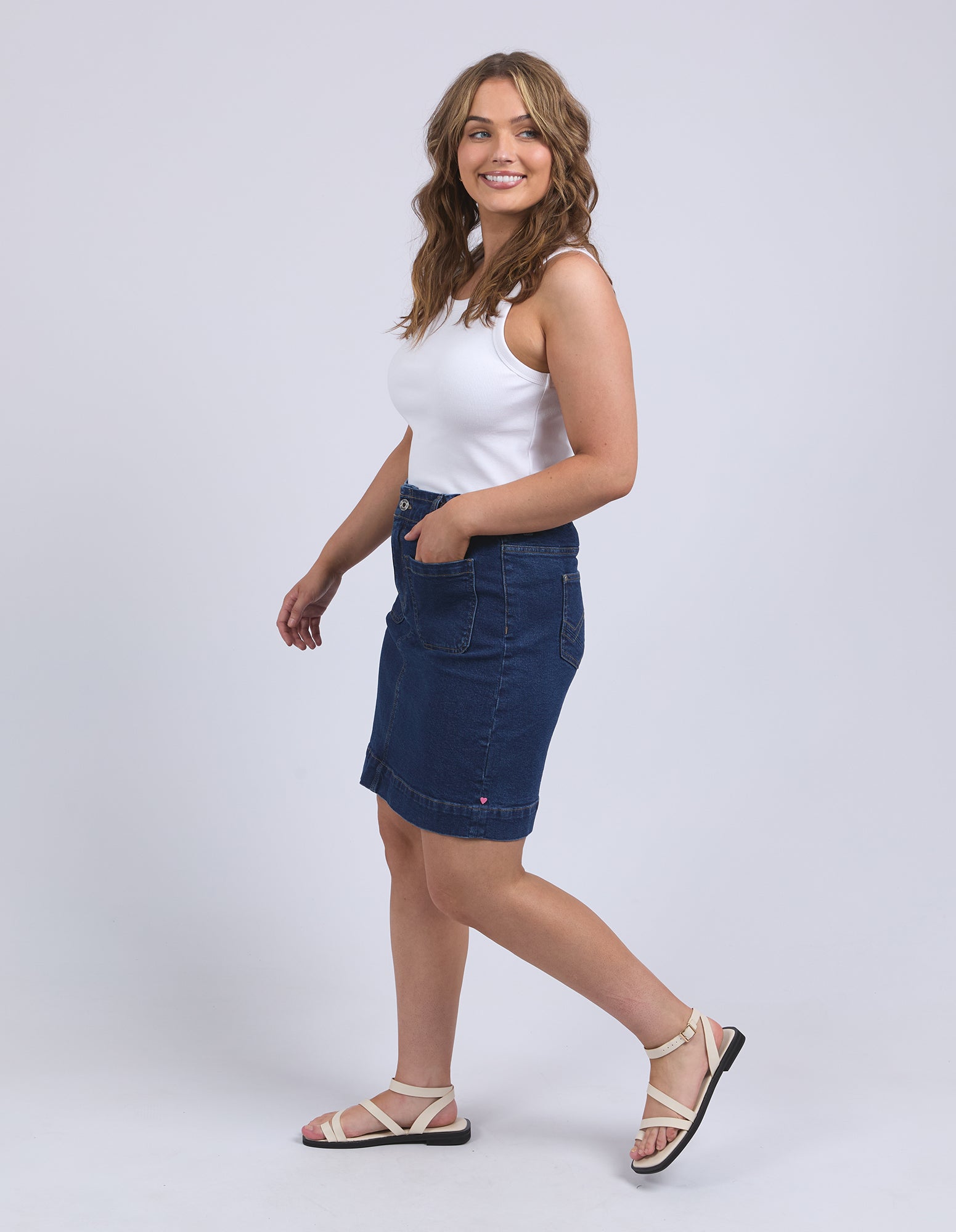 Lennox Denim Skirt Dark Blue Wash