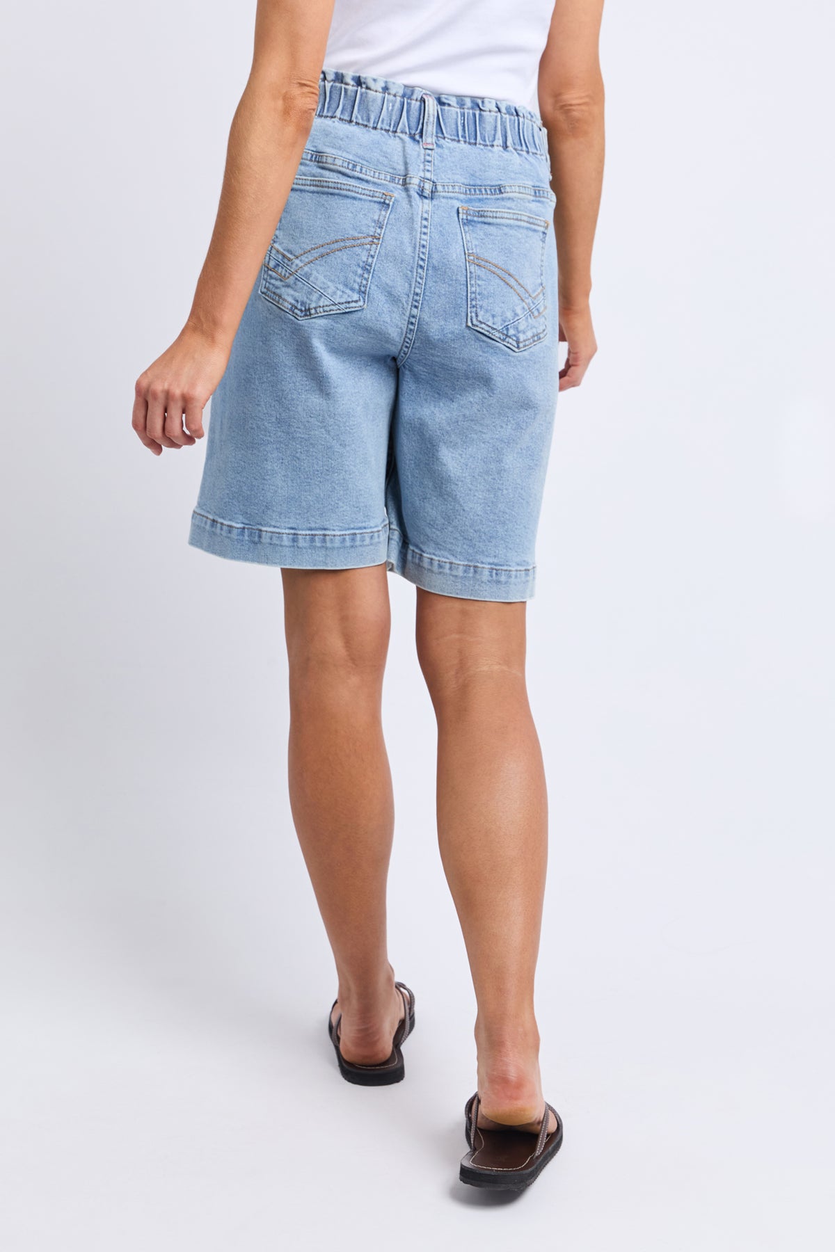 Atlas Long Denim Short Mid Blue Wash