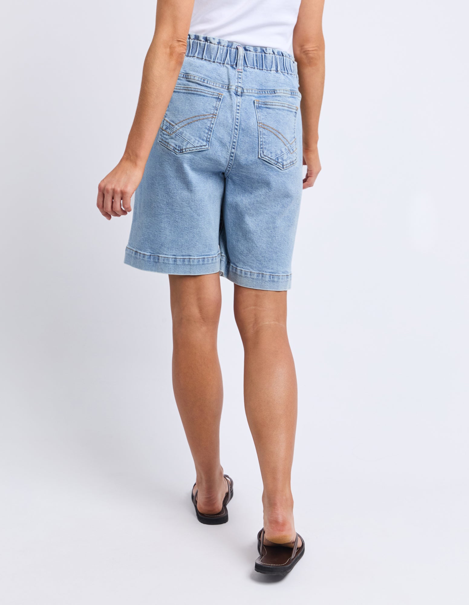 Atlas Long Denim Short Mid Blue Wash