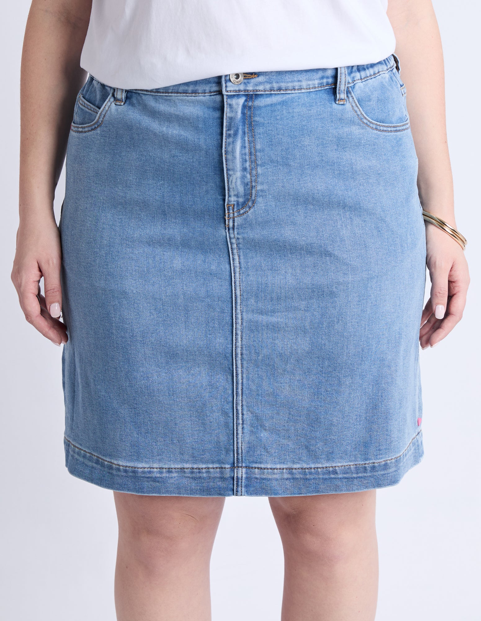 Birdie Denim Skirt Light Blue Wash