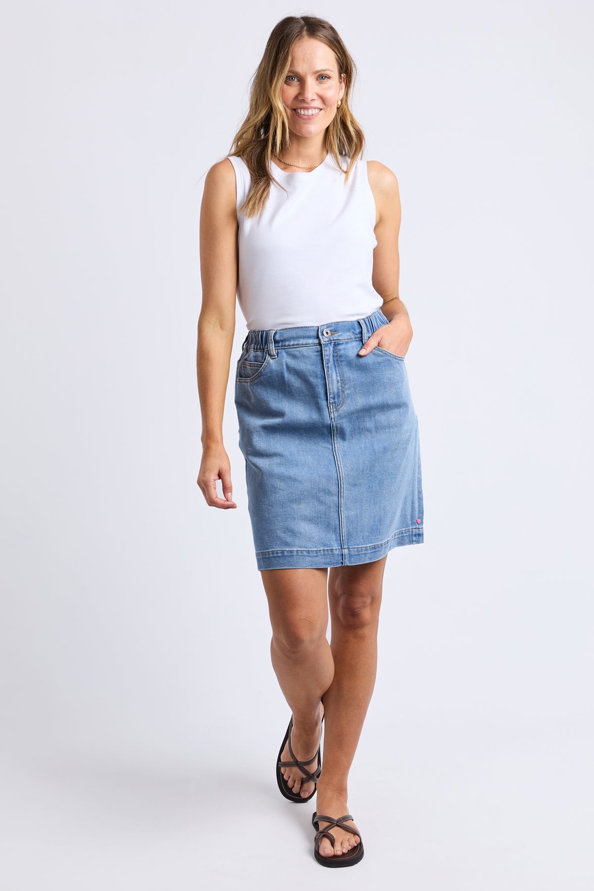 Birdie Denim Skirt Light Blue Wash