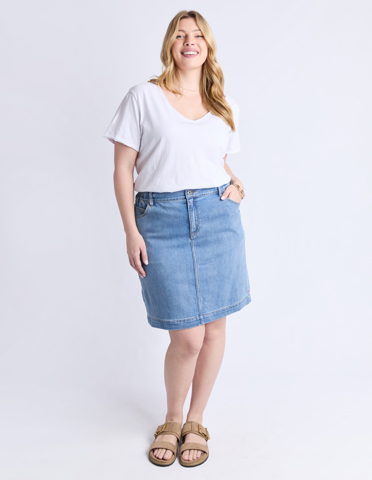 Birdie Denim Skirt Light Blue Wash