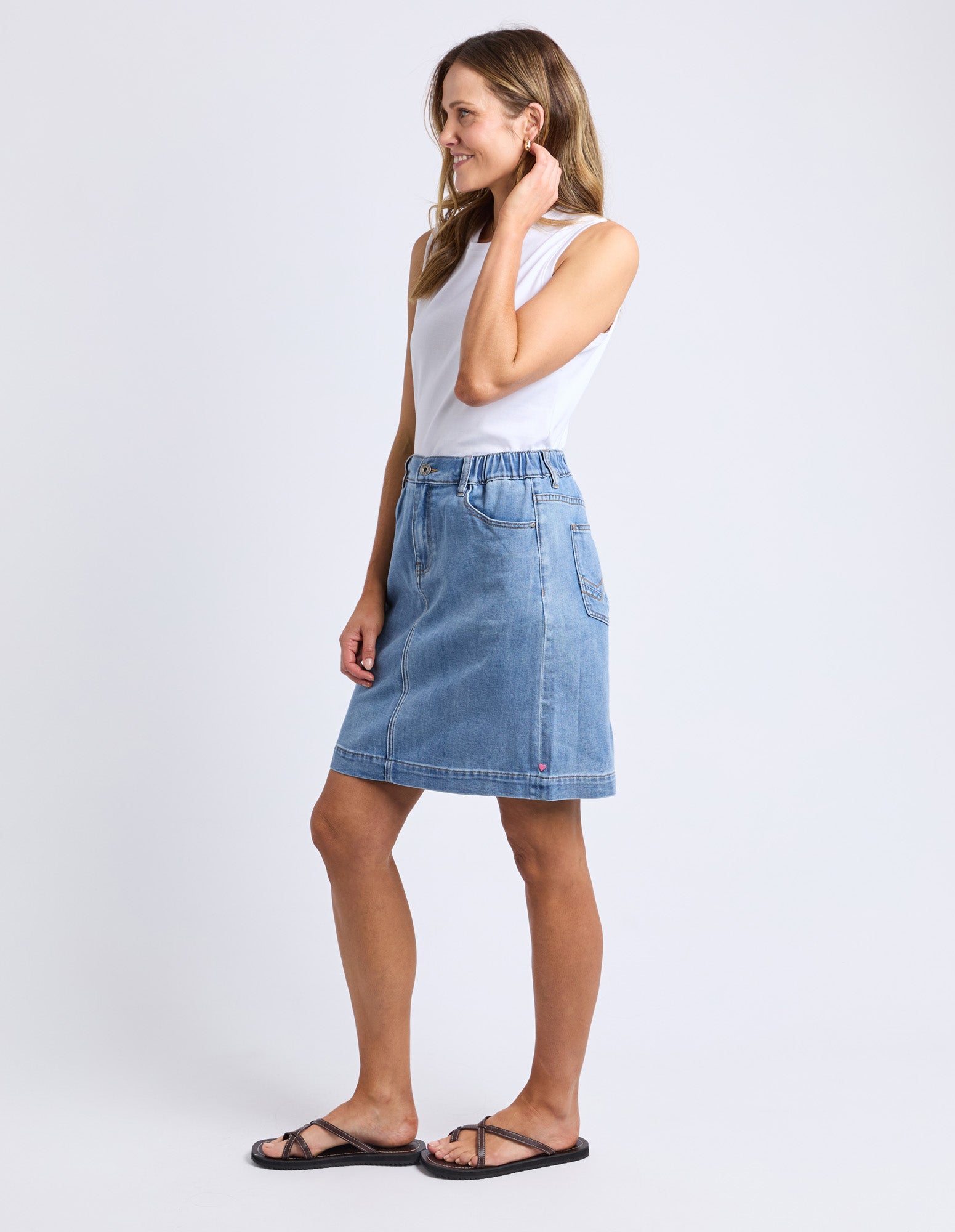 Birdie Denim Skirt Light Blue Wash – Elm Lifestyle