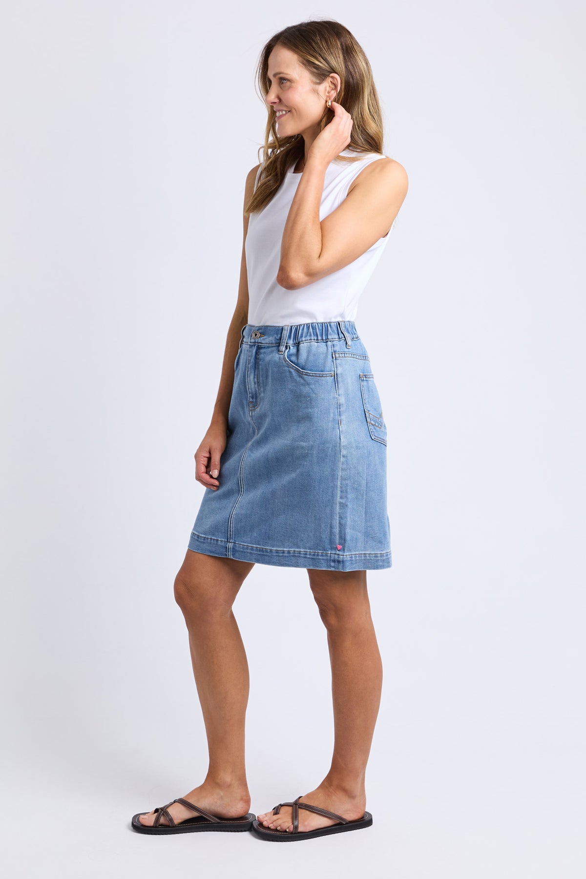 Birdie Denim Skirt Light Blue Wash