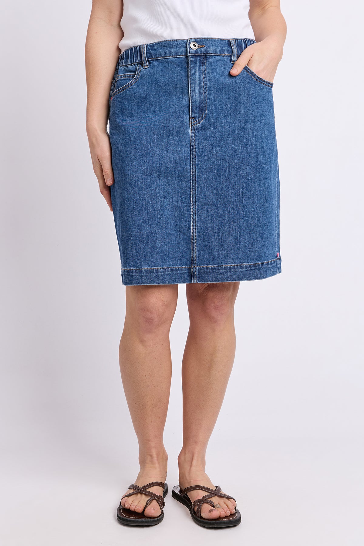 Birdie Denim Skirt Mid Blue Wash