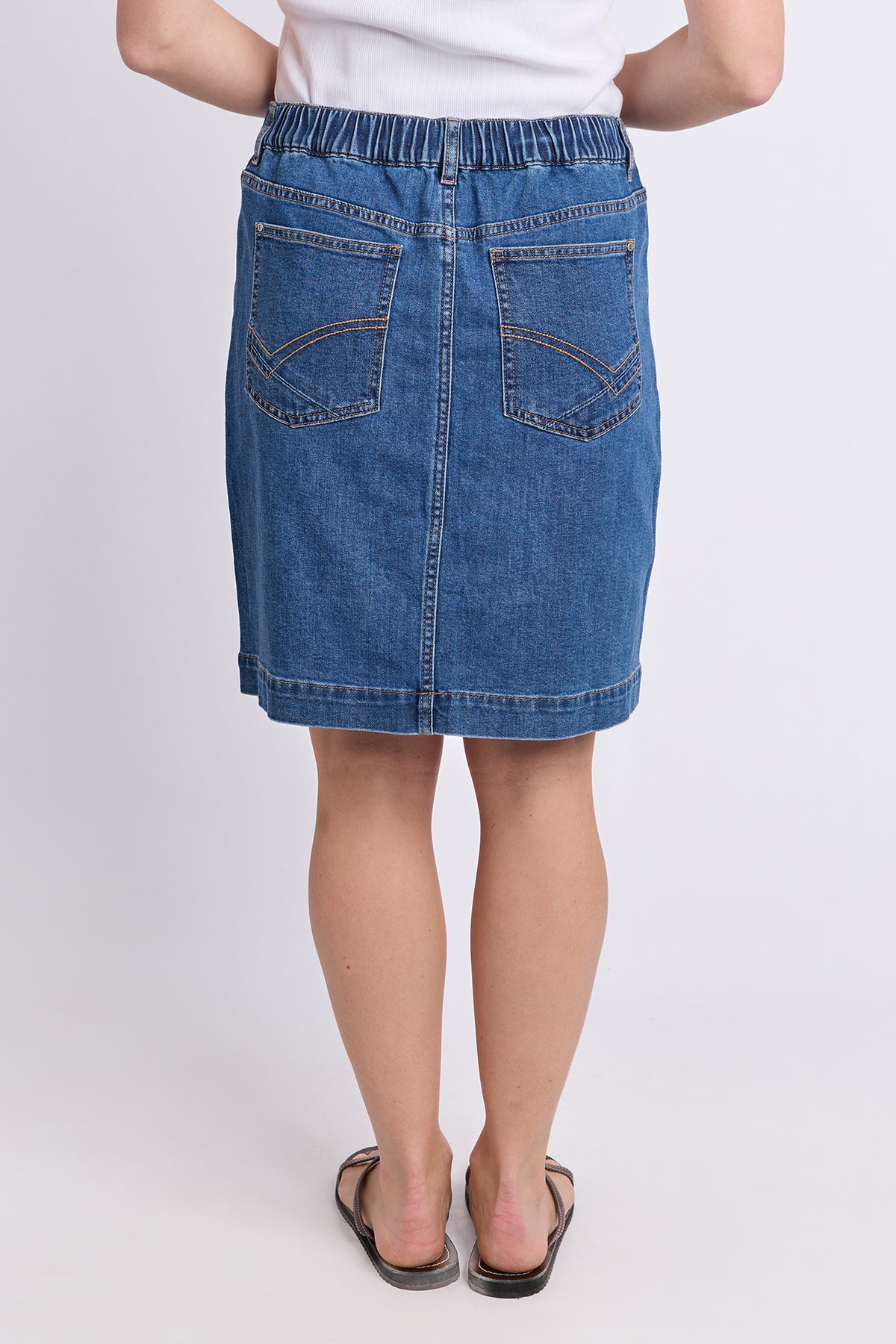 Birdie Denim Skirt Mid Blue Wash