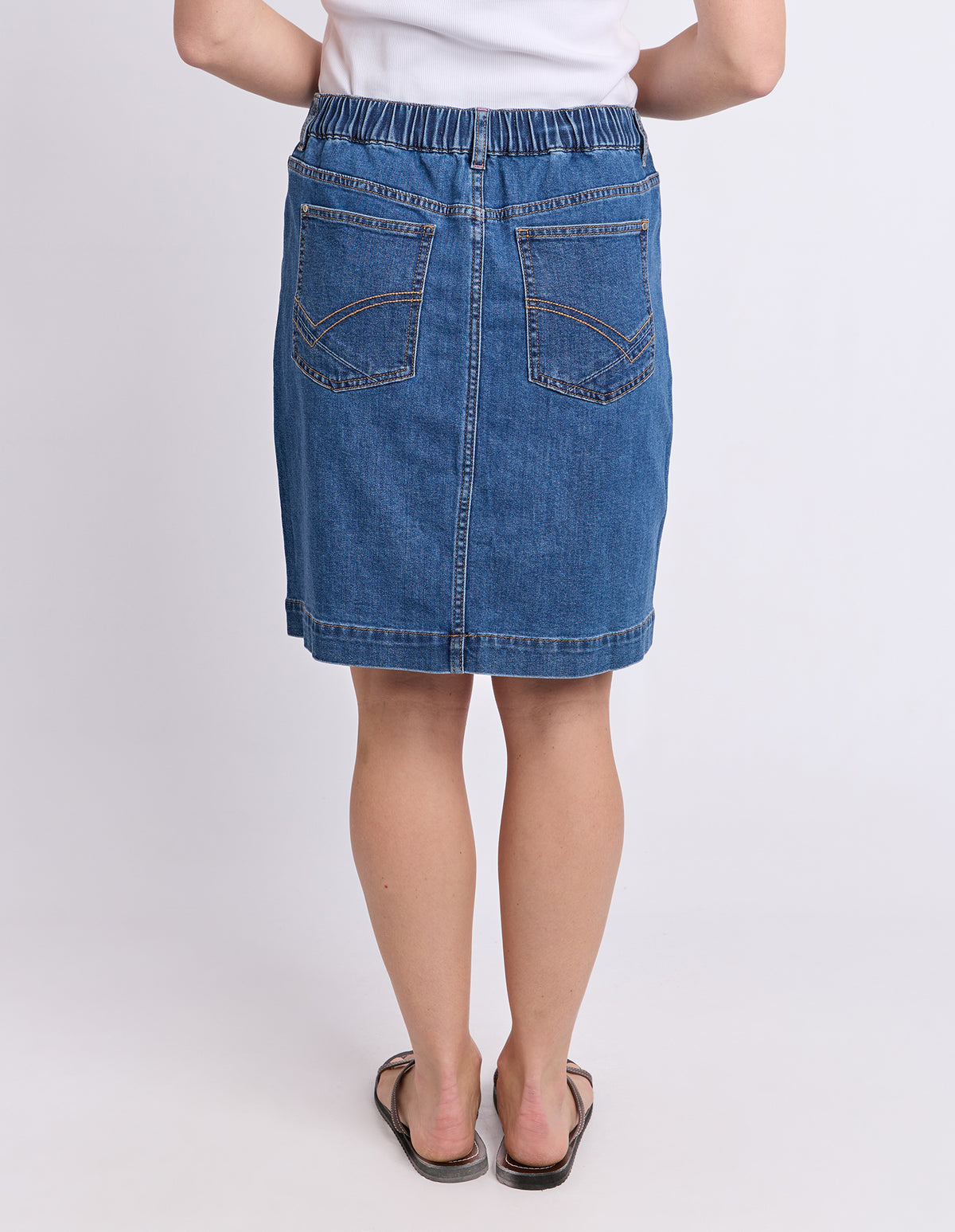 Birdie Denim Skirt Mid Blue Wash