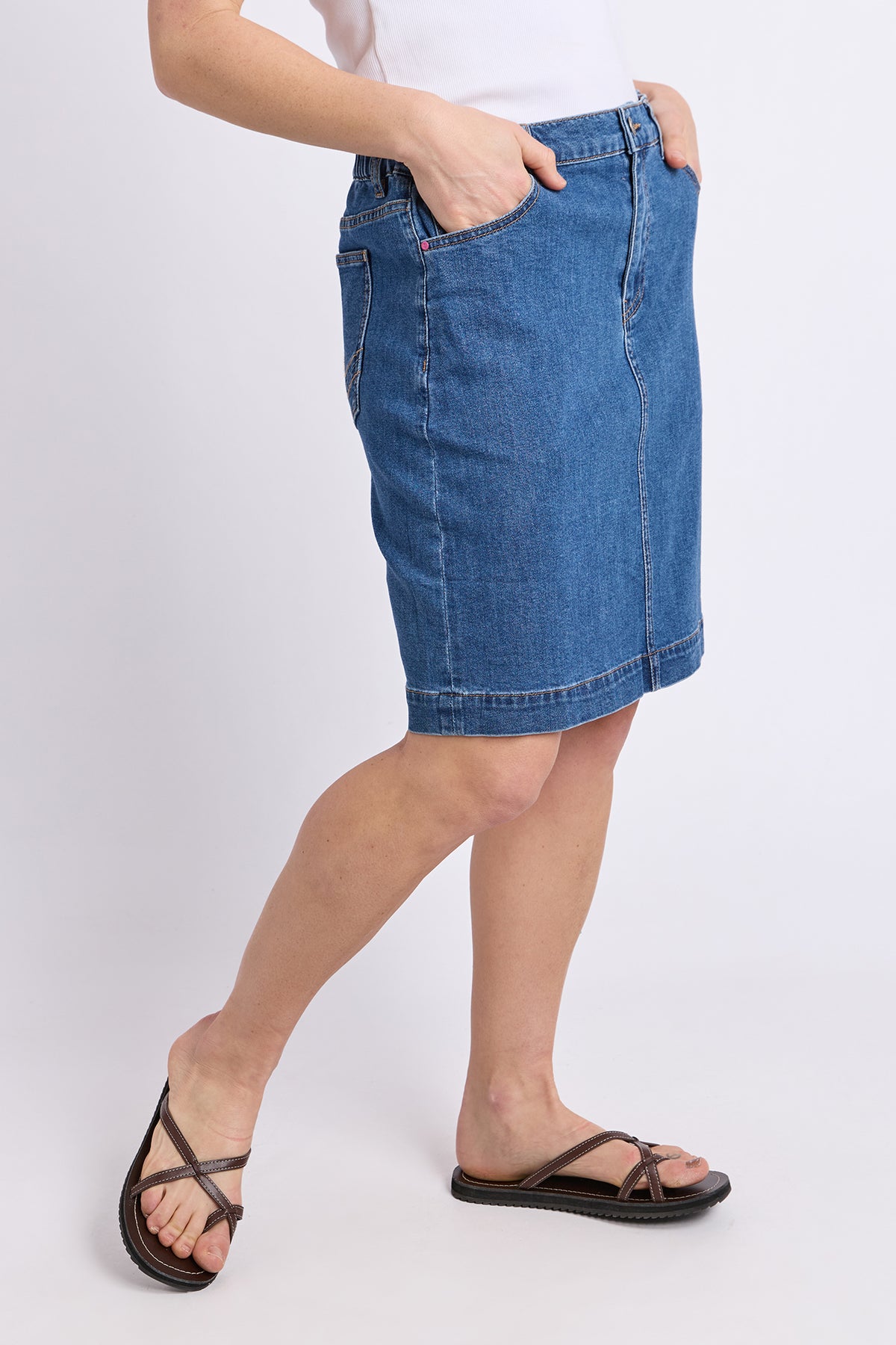 Birdie Denim Skirt Mid Blue Wash