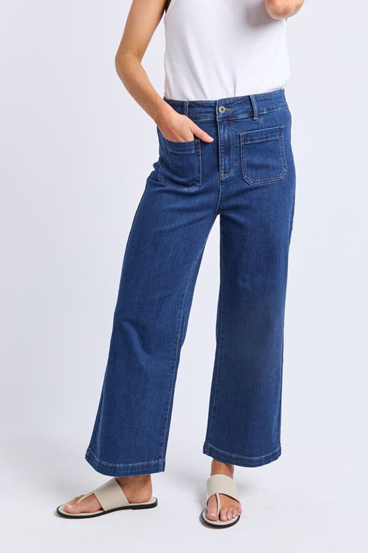 Alyssa Front Pocket Jean Dusty Blue