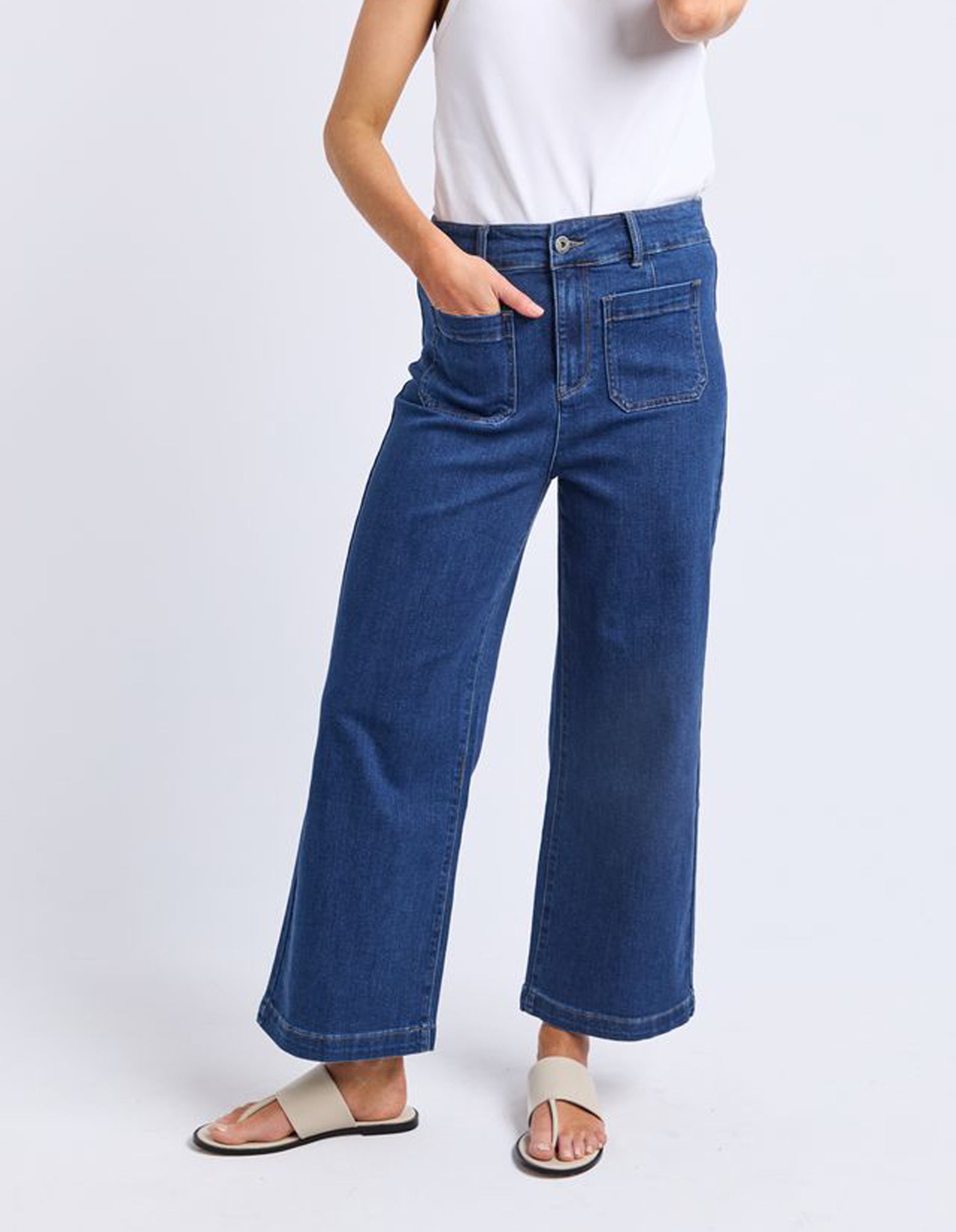 Alyssa Front Pocket Jean Dusty Blue