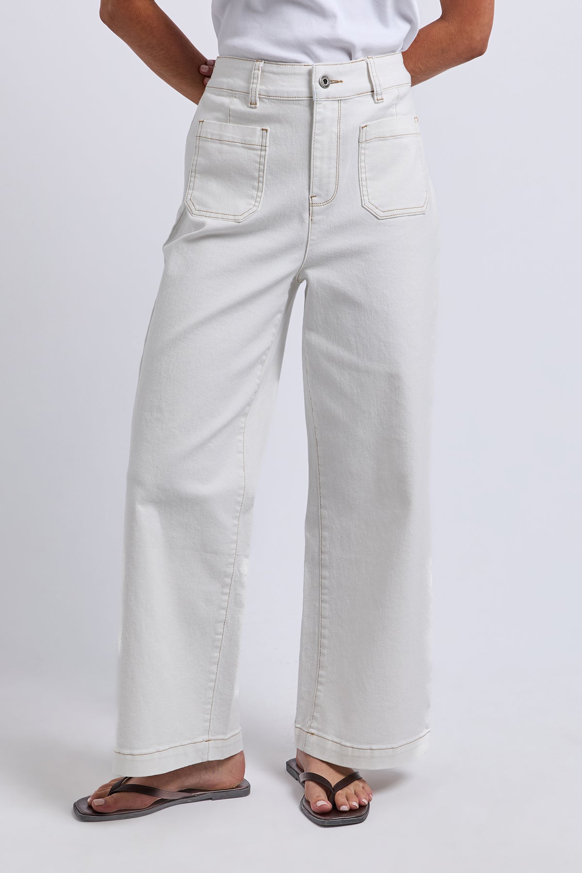 Alyssa Front Pocket Jean Vintage White